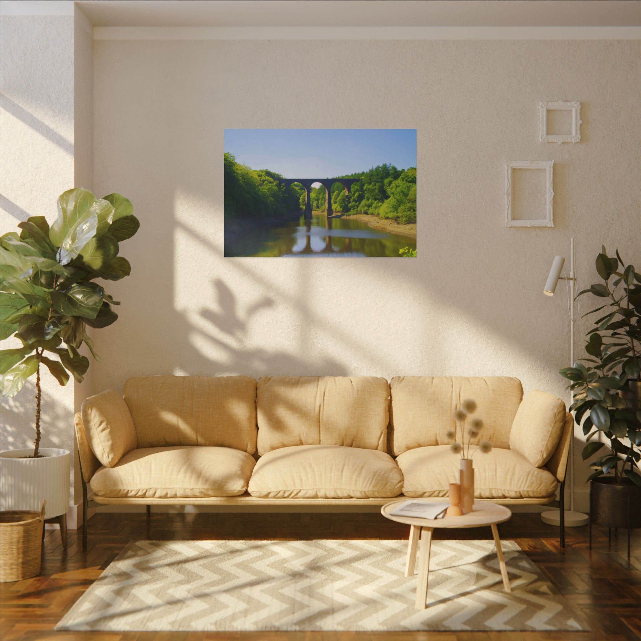 River Viaduct Landscape Canvas Print  Scenic Bridge Wall Art Bradshaw Viaduct Darwen