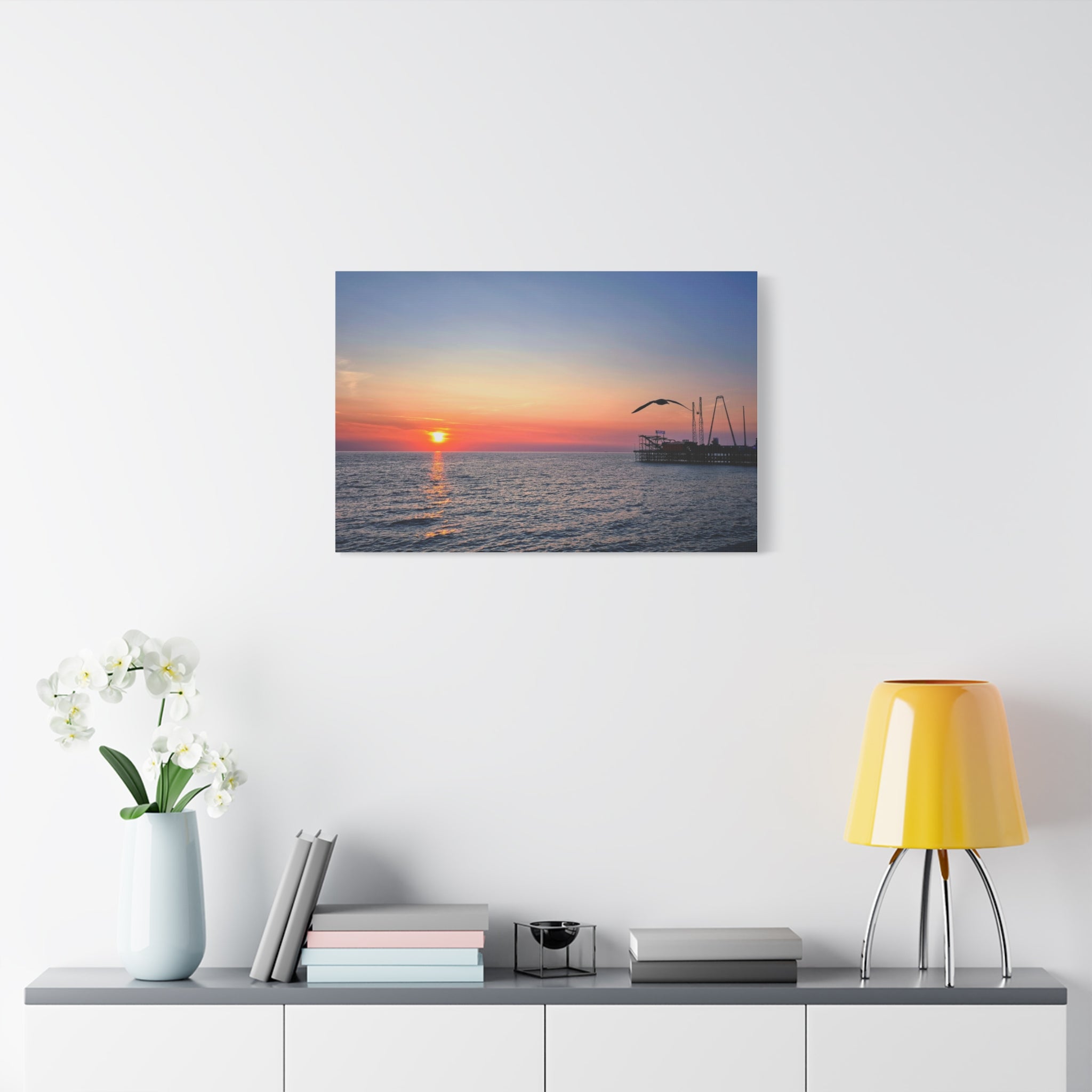 Sunset Seagull Canvas
