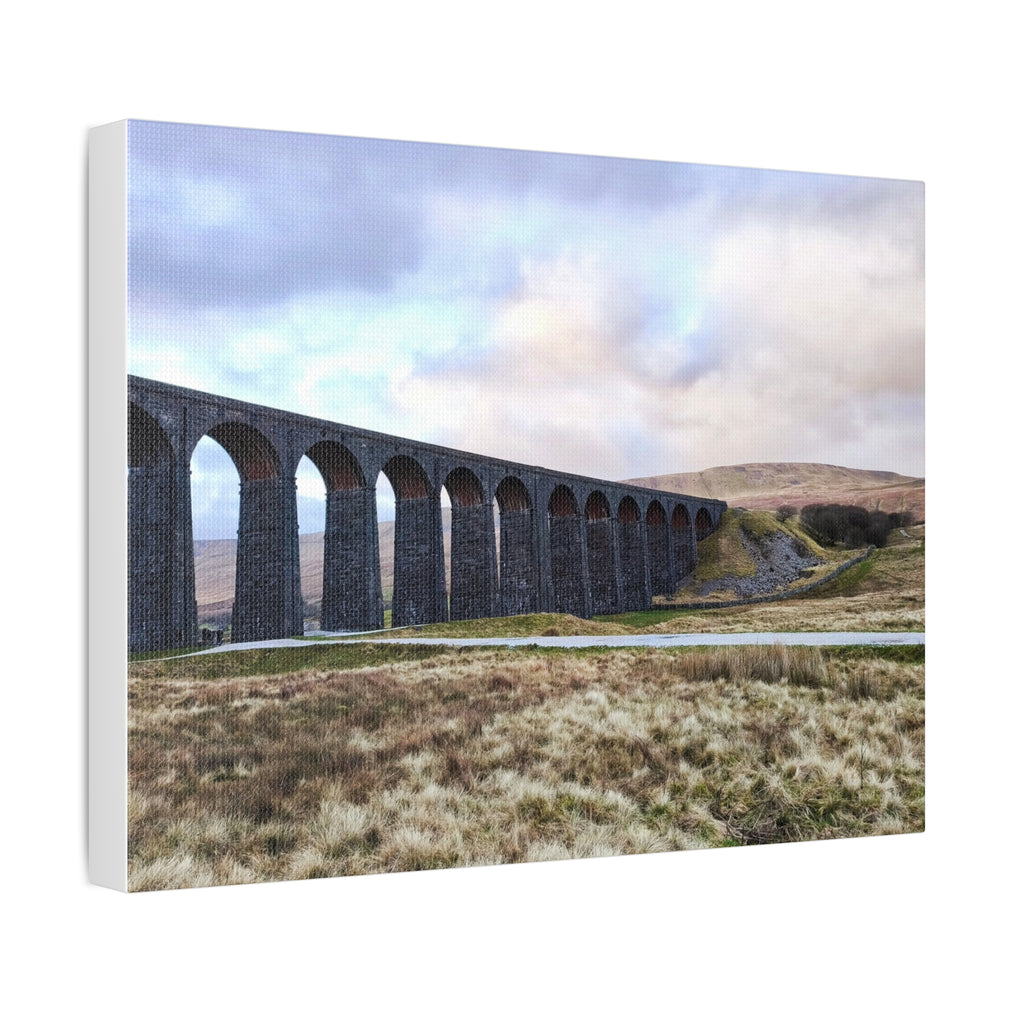 Ribblehead Viaduct Landscape Stretched Canvas — Moody English Countryside Wall Art