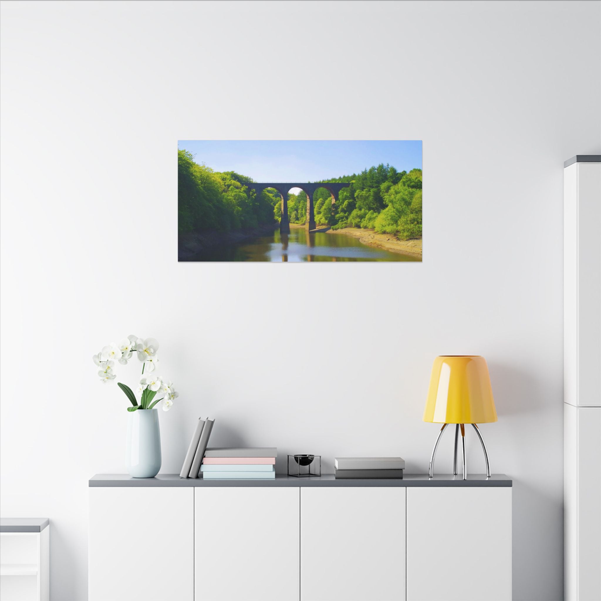 River Viaduct Landscape Canvas Print  Scenic Bridge Wall Art Bradshaw Viaduct Darwen