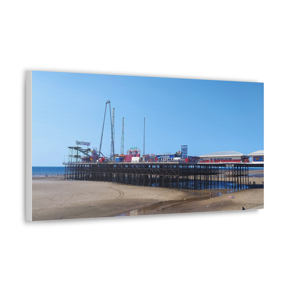 Seaside Pier Canvas Print  Coastal Beach Wall Art
