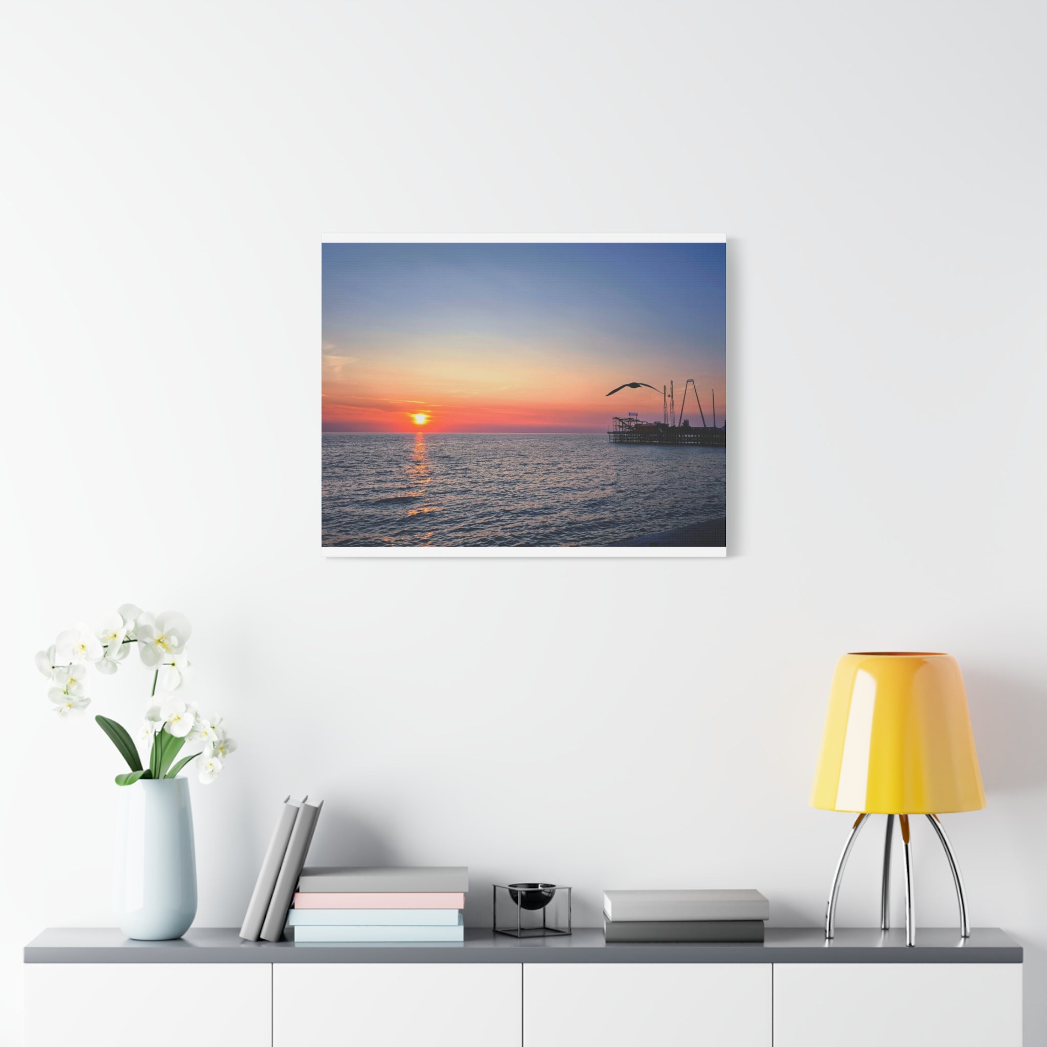 Sunset Seagull Canvas
