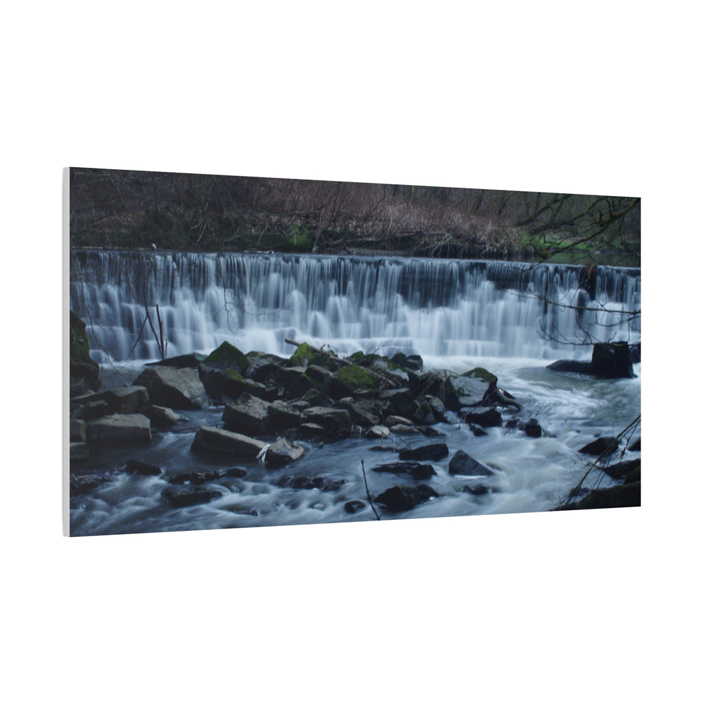 Waterfall Matte Canvas Print Serene River Landscape Stretched Wall Art