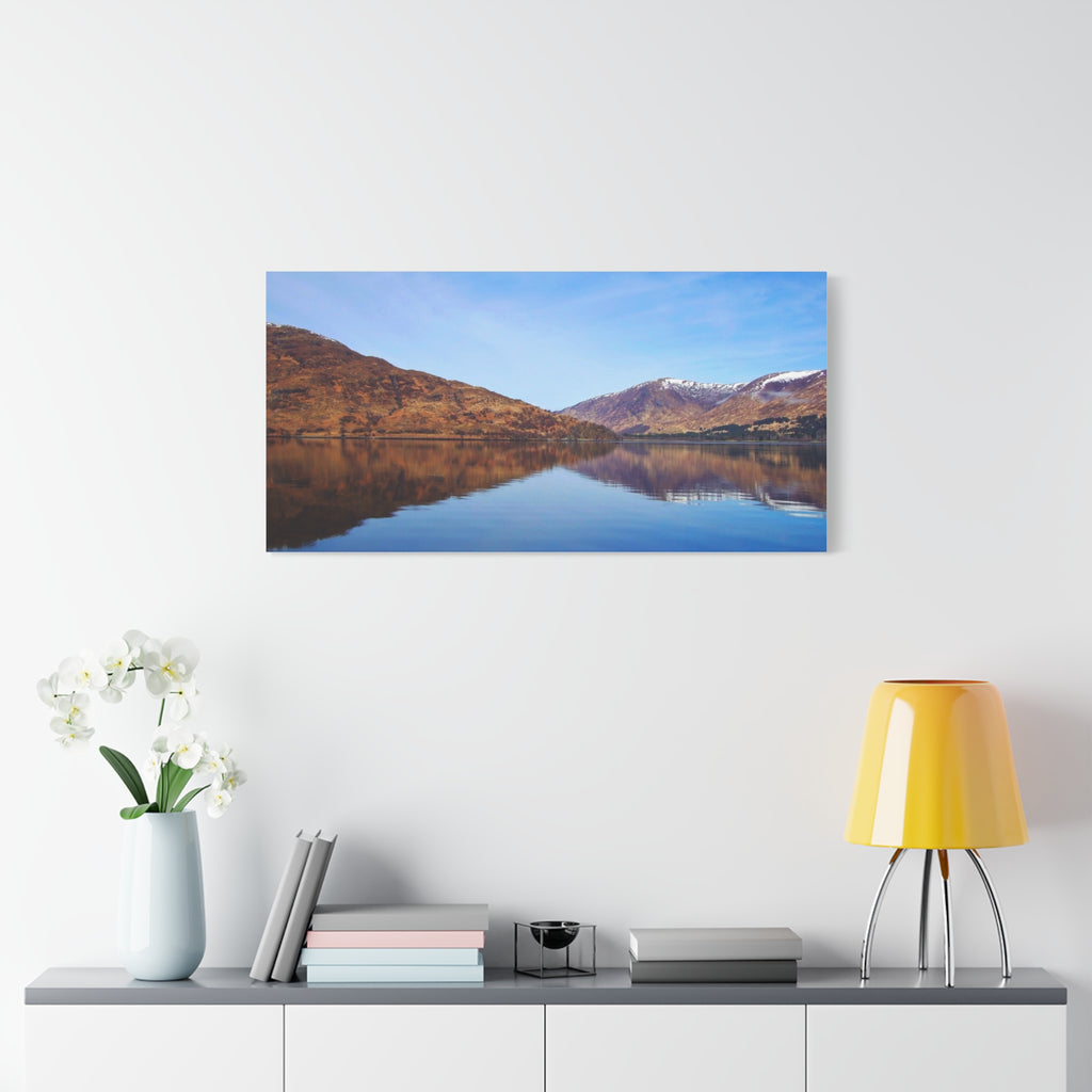 Lake Reflection Canvas Print Tranquil Mountain Landscape Wall Art