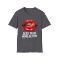 Graphic Tee  Red Lip Graphic "Less Talk More Action"