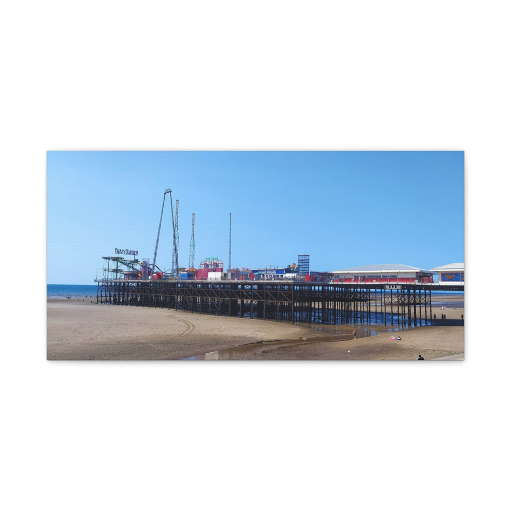 Seaside Pier Canvas Print  Coastal Beach Wall Art