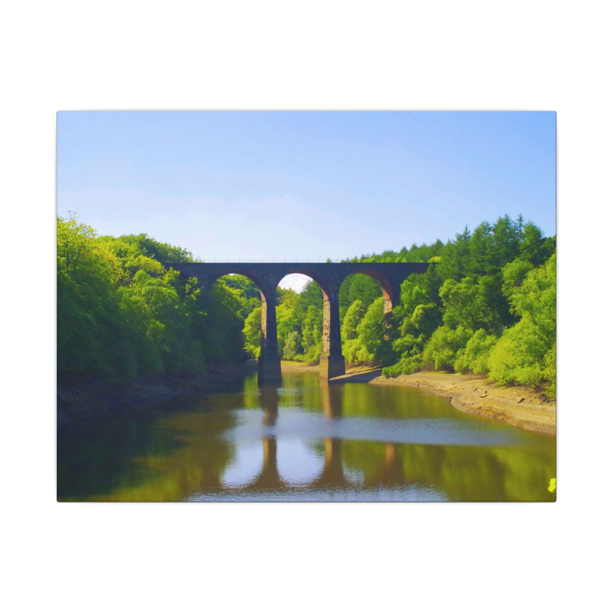 River Viaduct Landscape Canvas Print  Scenic Bridge Wall Art Bradshaw Viaduct Darwen