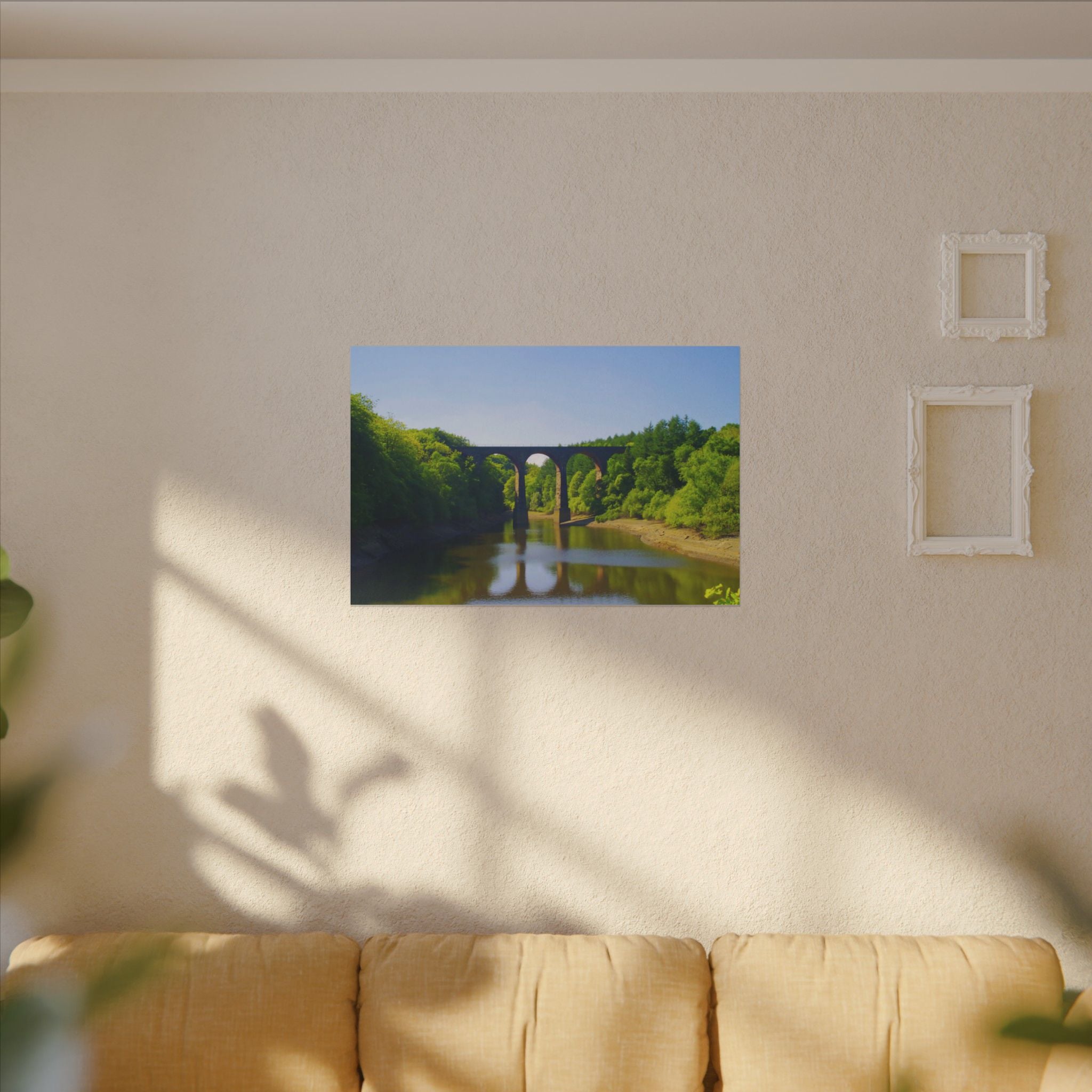 River Viaduct Landscape Canvas Print  Scenic Bridge Wall Art Bradshaw Viaduct Darwen
