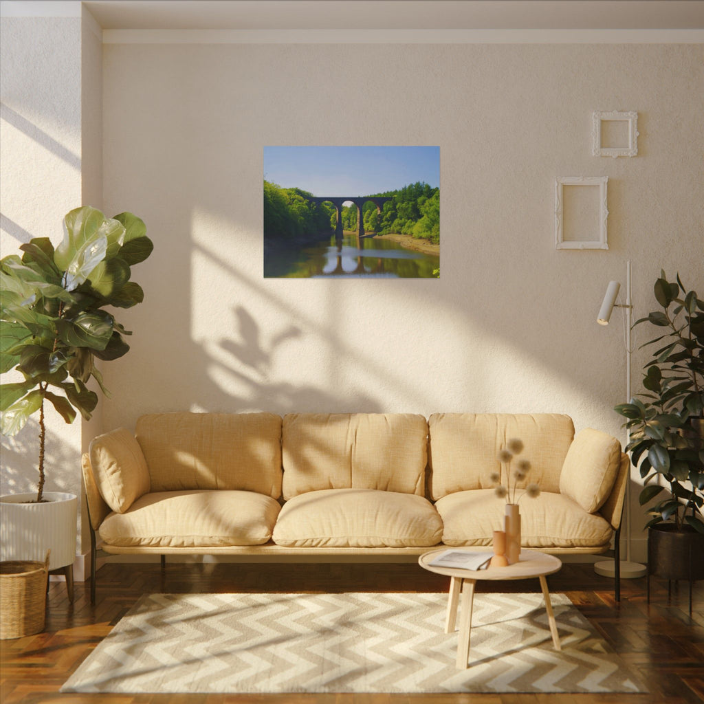 River Viaduct Landscape Canvas Print  Scenic Bridge Wall Art Bradshaw Viaduct Darwen
