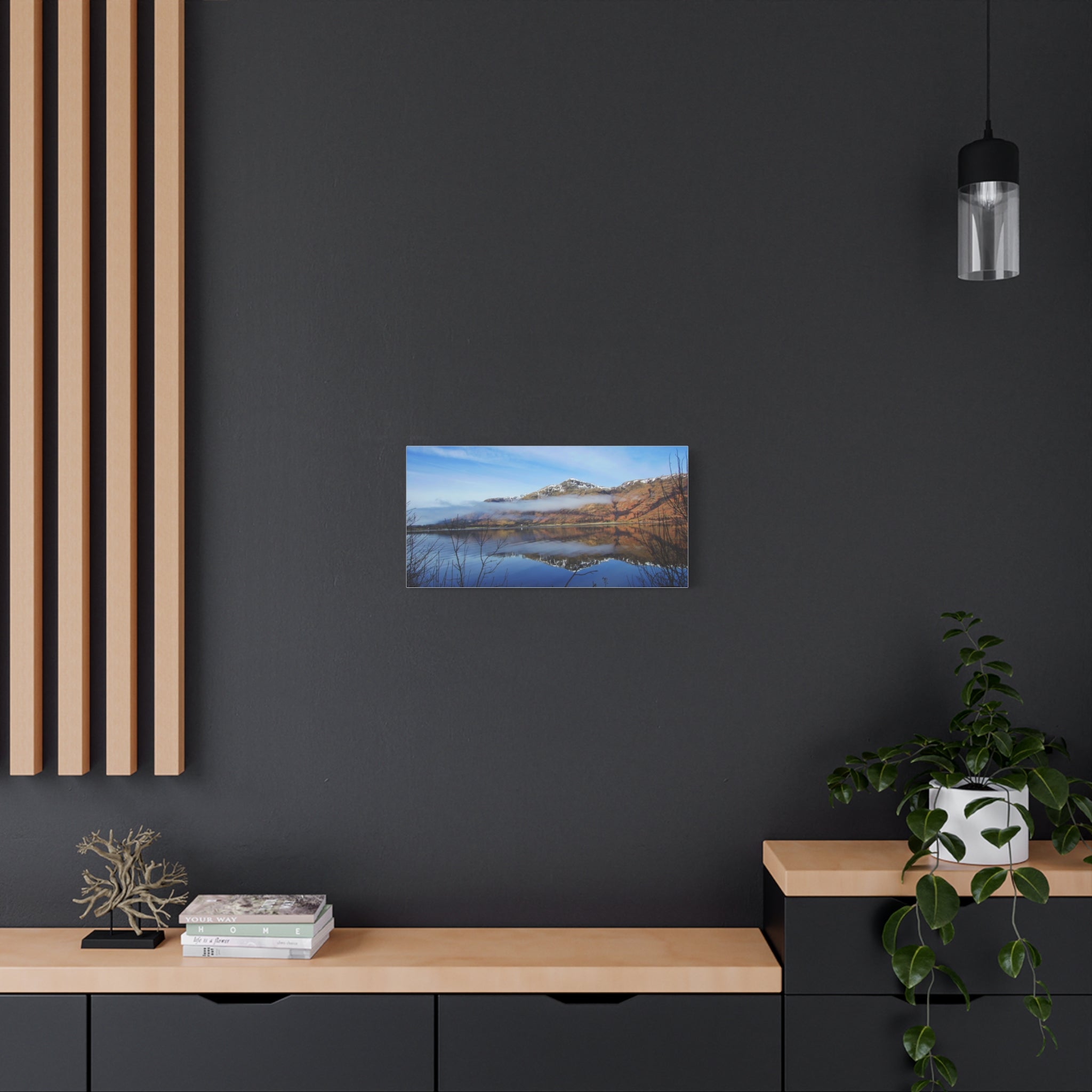 Mountain Lake Reflection Canvas Print — Scenic Landscape Wall Art