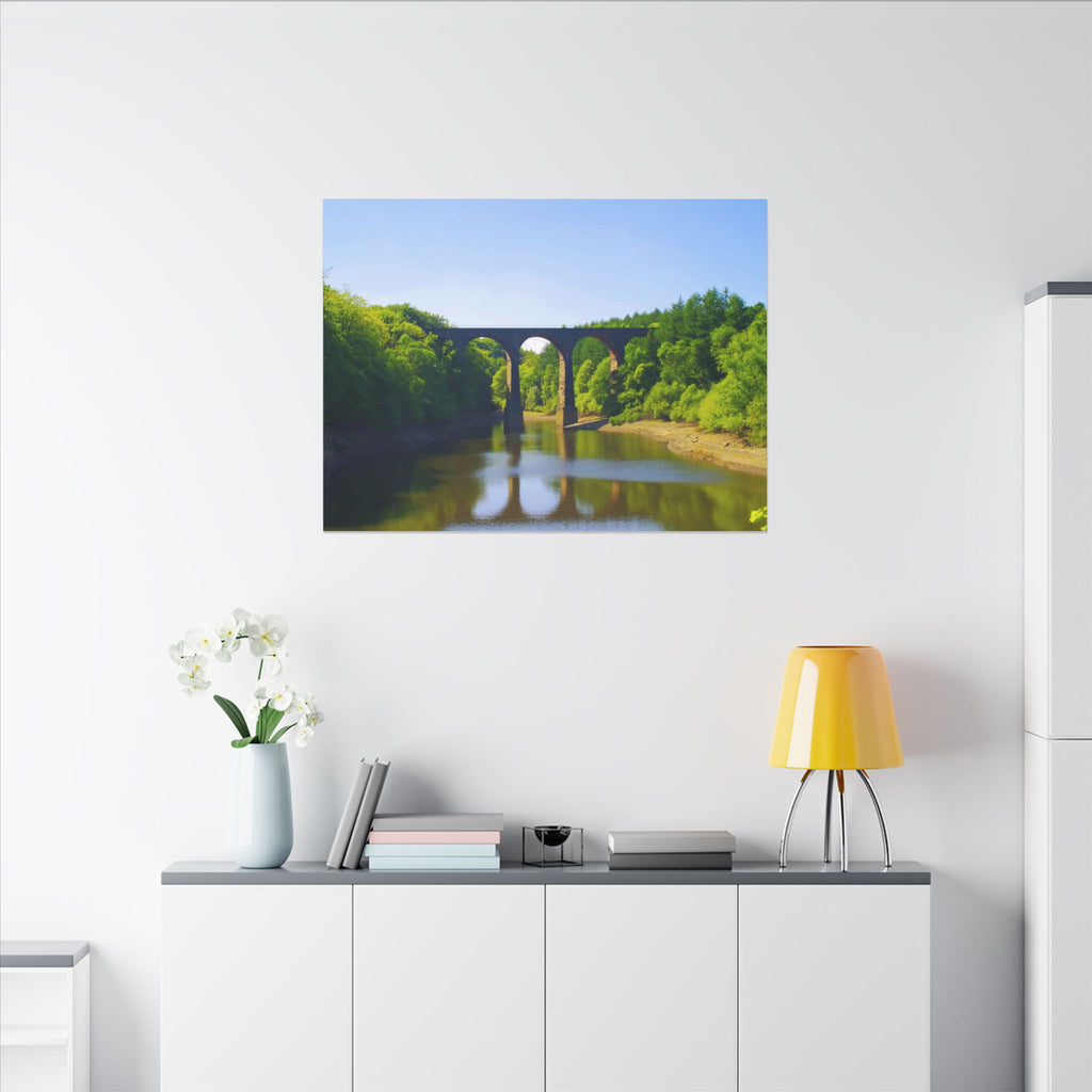 River Viaduct Landscape Canvas Print  Scenic Bridge Wall Art Bradshaw Viaduct Darwen