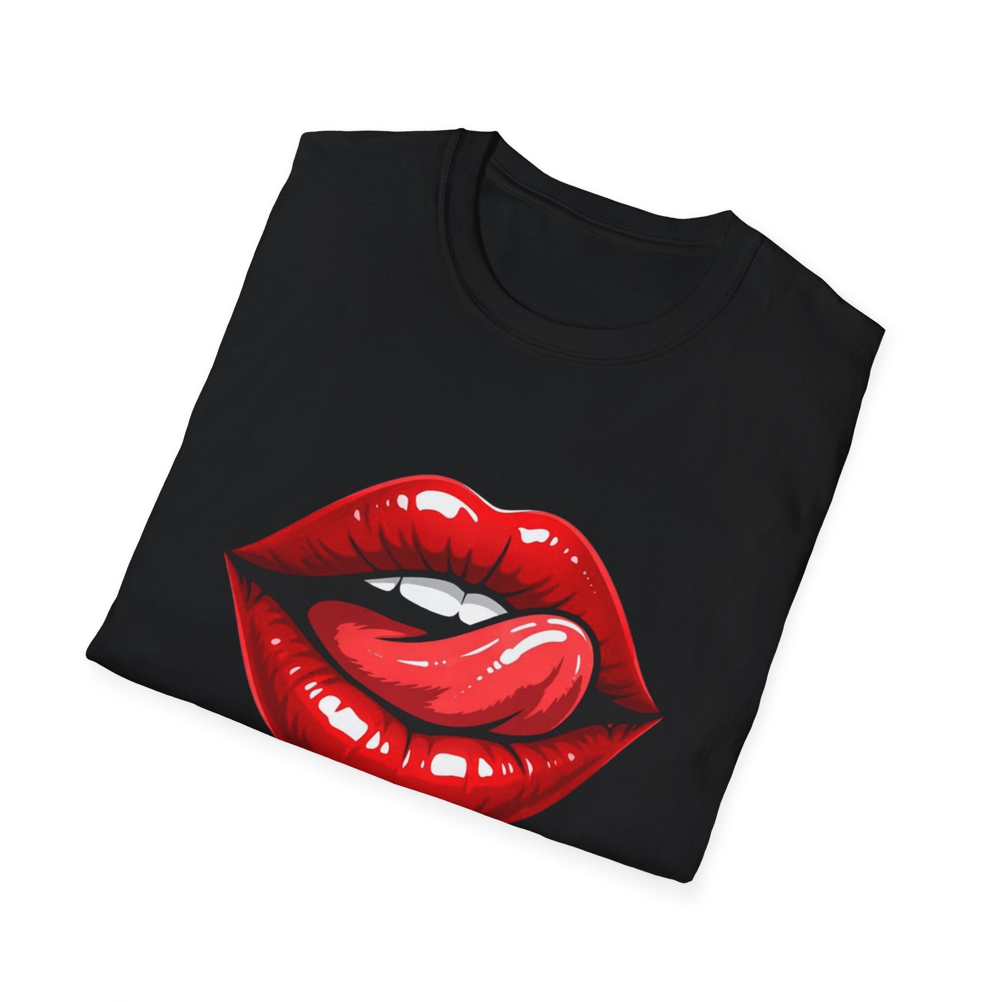 Graphic Tee  Red Lip Graphic "Less Talk More Action"
