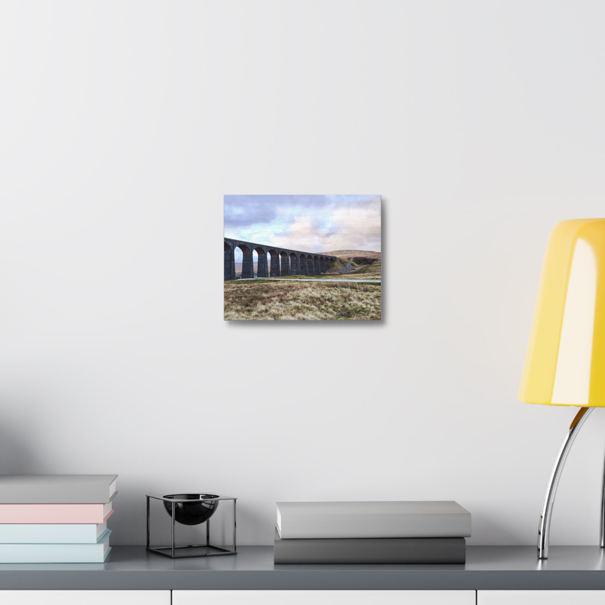 Ribblehead Viaduct Landscape Stretched Canvas — Moody English Countryside Wall Art