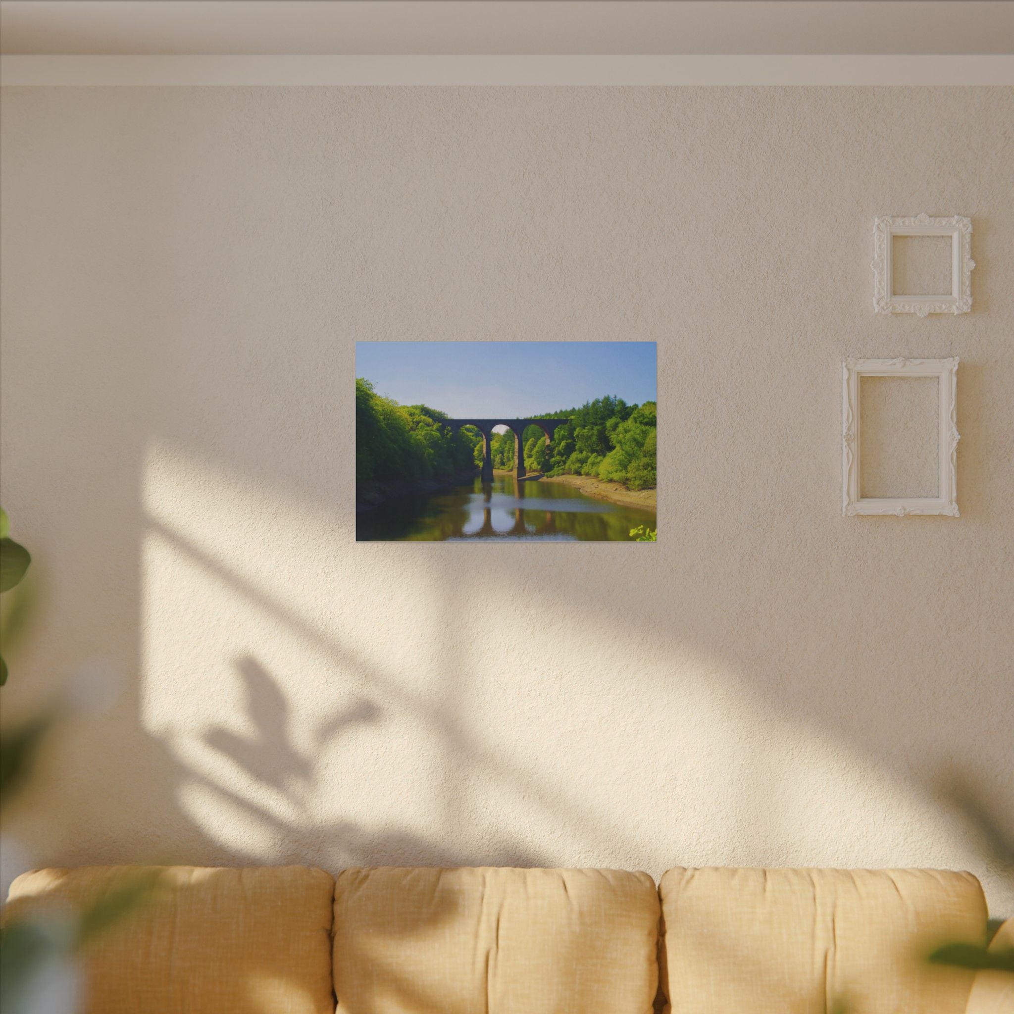 River Viaduct Landscape Canvas Print  Scenic Bridge Wall Art Bradshaw Viaduct Darwen