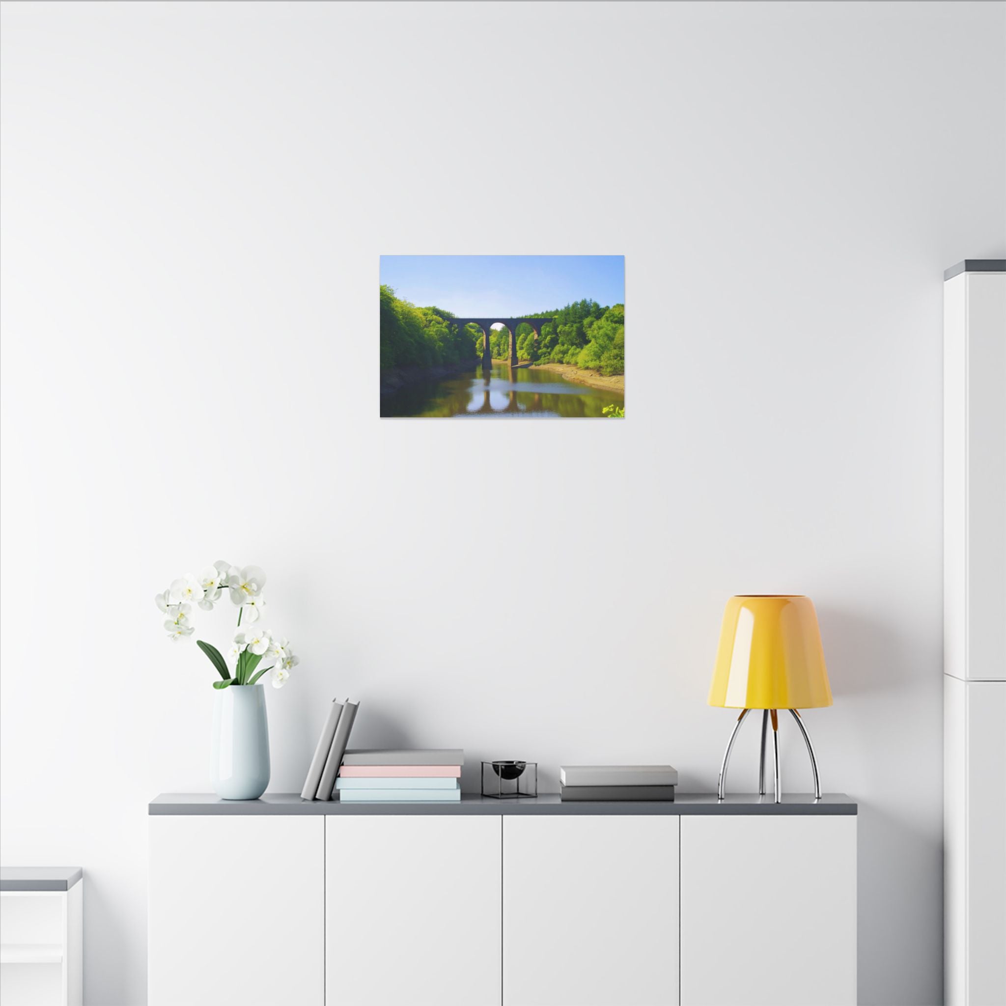 River Viaduct Landscape Canvas Print  Scenic Bridge Wall Art Bradshaw Viaduct Darwen