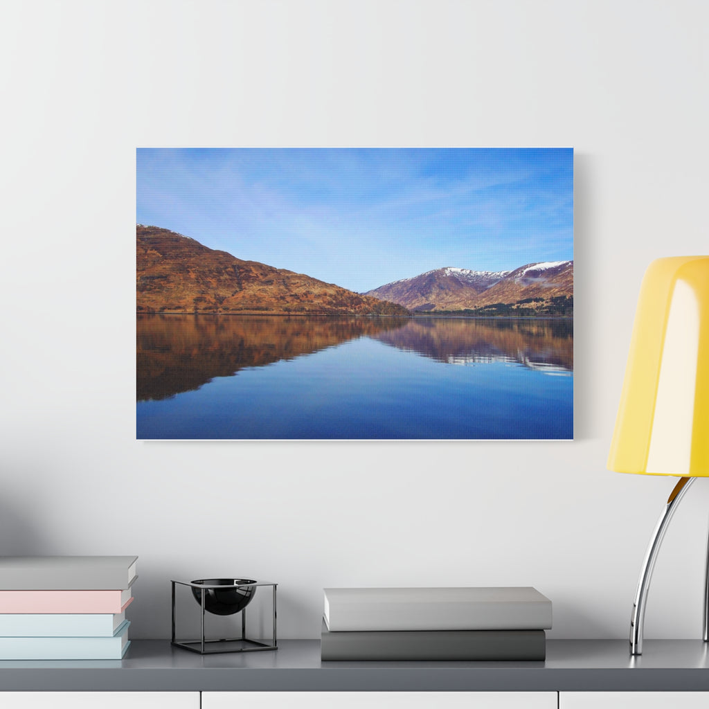 Lake Reflection Canvas Print Tranquil Mountain Landscape Wall Art