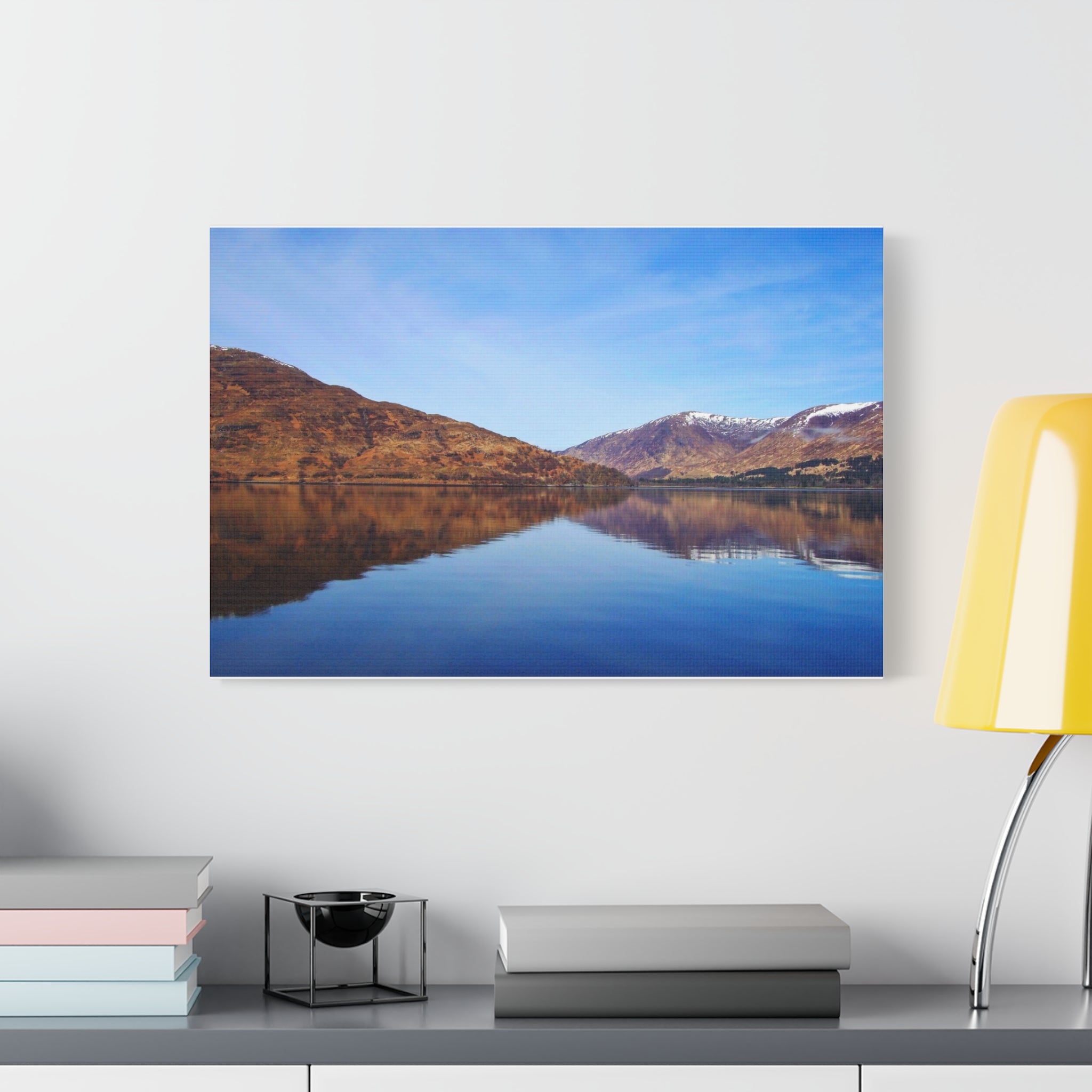 Lake Reflection Canvas Print Tranquil Mountain Landscape Wall Art