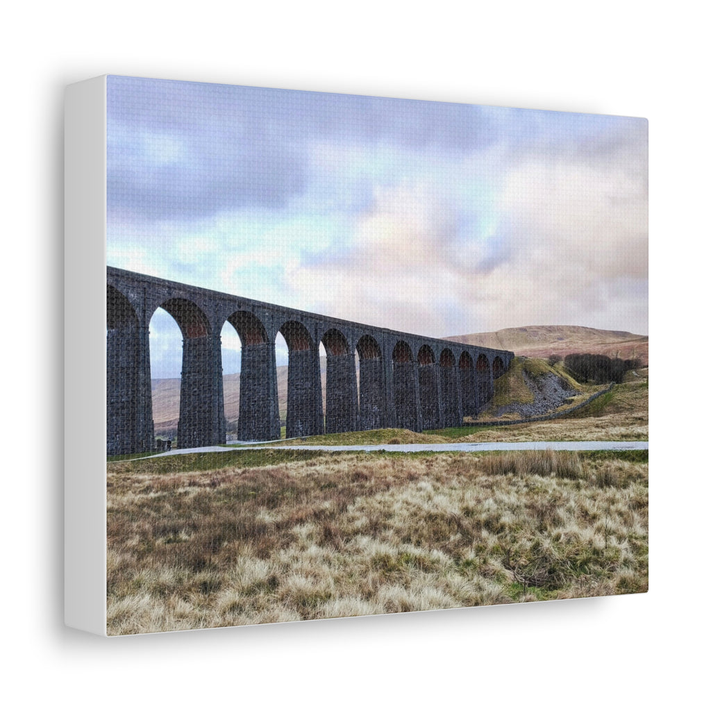 Ribblehead Viaduct Landscape Stretched Canvas — Moody English Countryside Wall Art