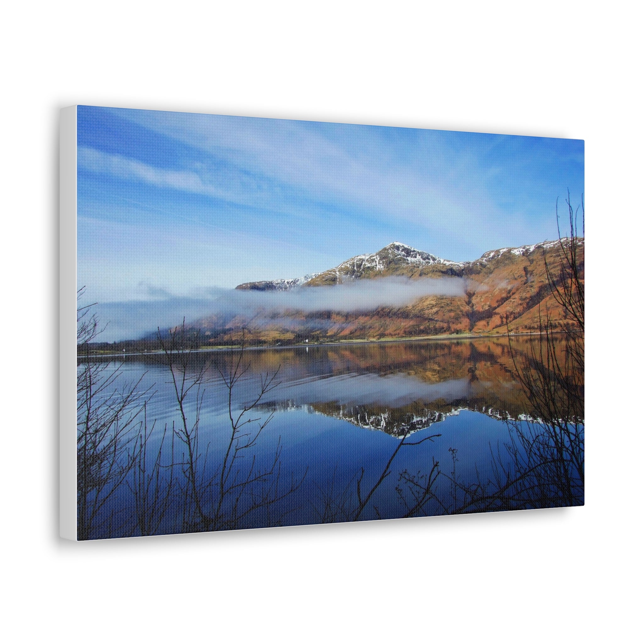 Mountain Lake Reflection Canvas Print — Scenic Landscape Wall Art
