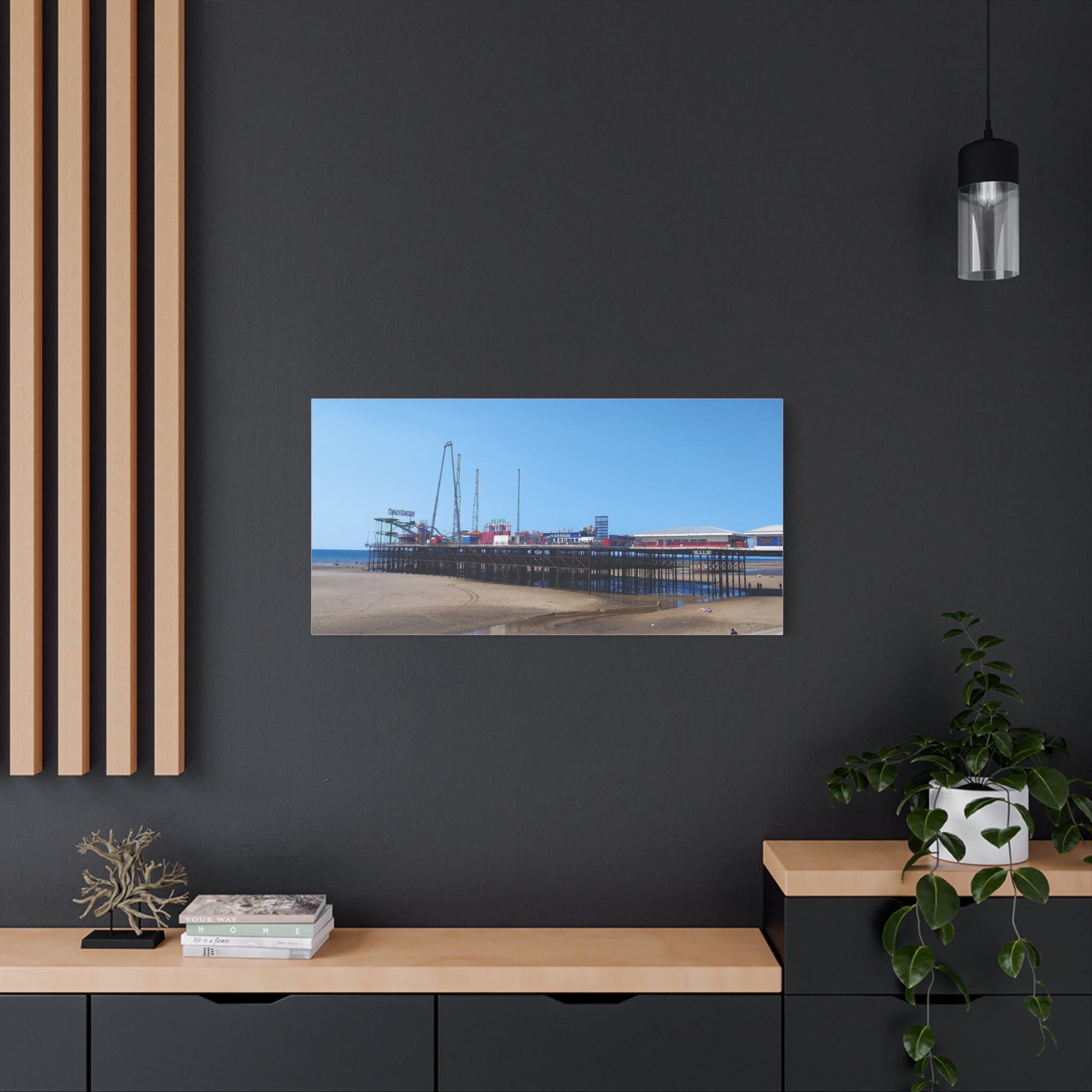 Seaside Pier Canvas Print  Coastal Beach Wall Art