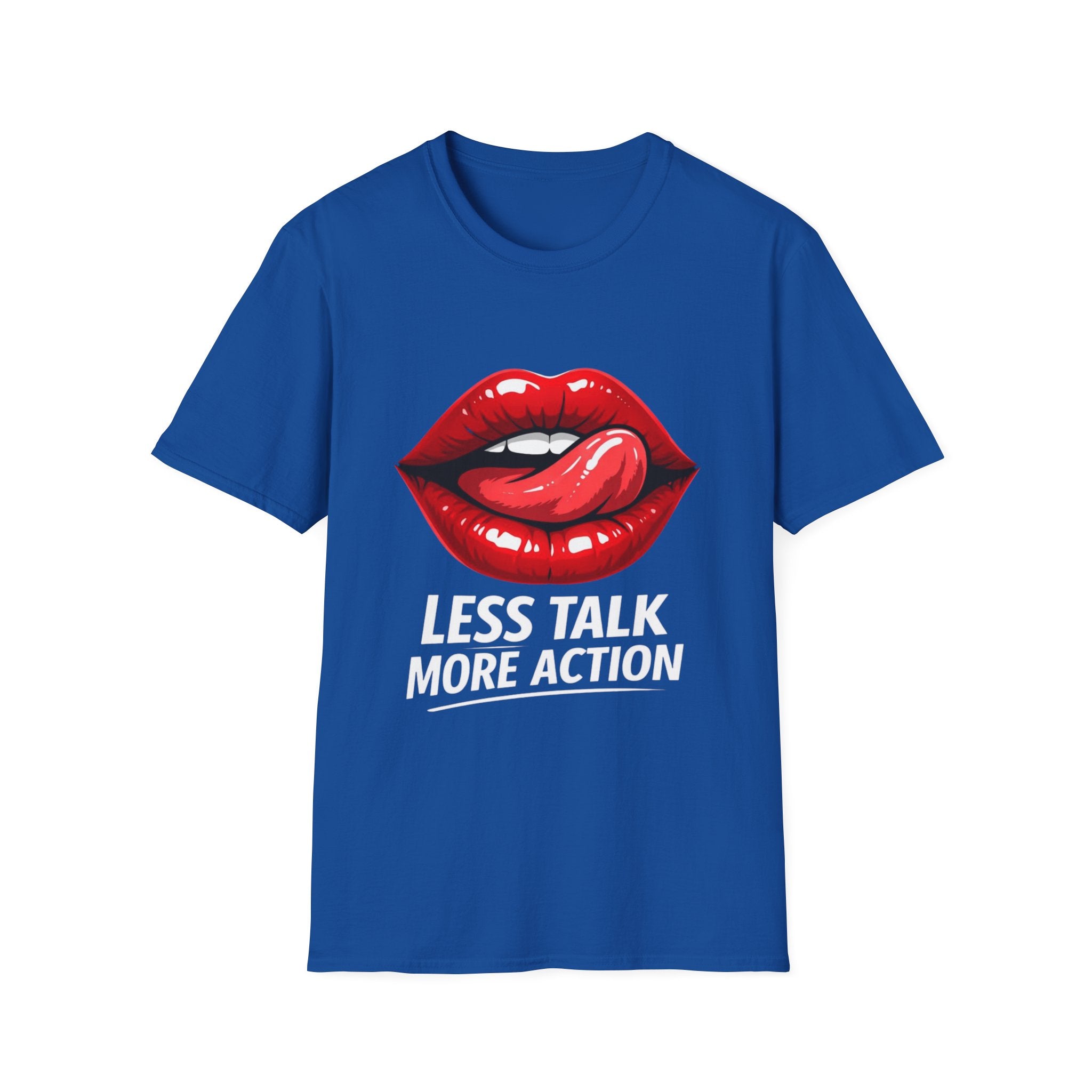 Graphic Tee  Red Lip Graphic "Less Talk More Action"
