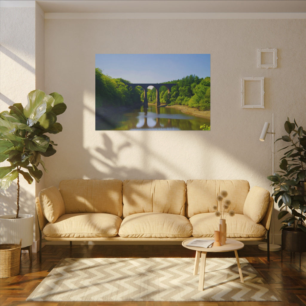 River Viaduct Landscape Canvas Print  Scenic Bridge Wall Art Bradshaw Viaduct Darwen