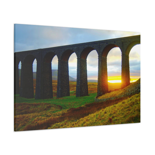 Sunrise Viaduct Canvas Wall Art — Scenic Landscape Photography Print