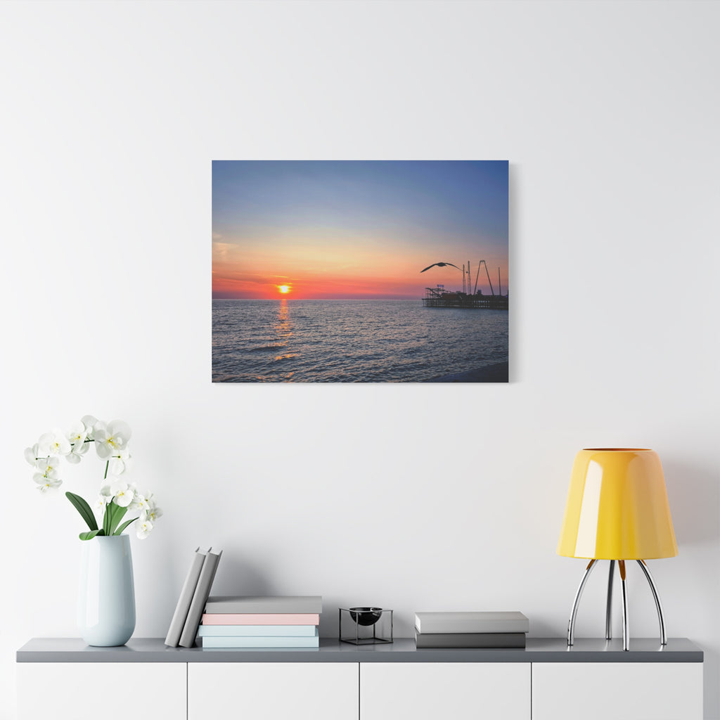 Sunset Seagull Canvas