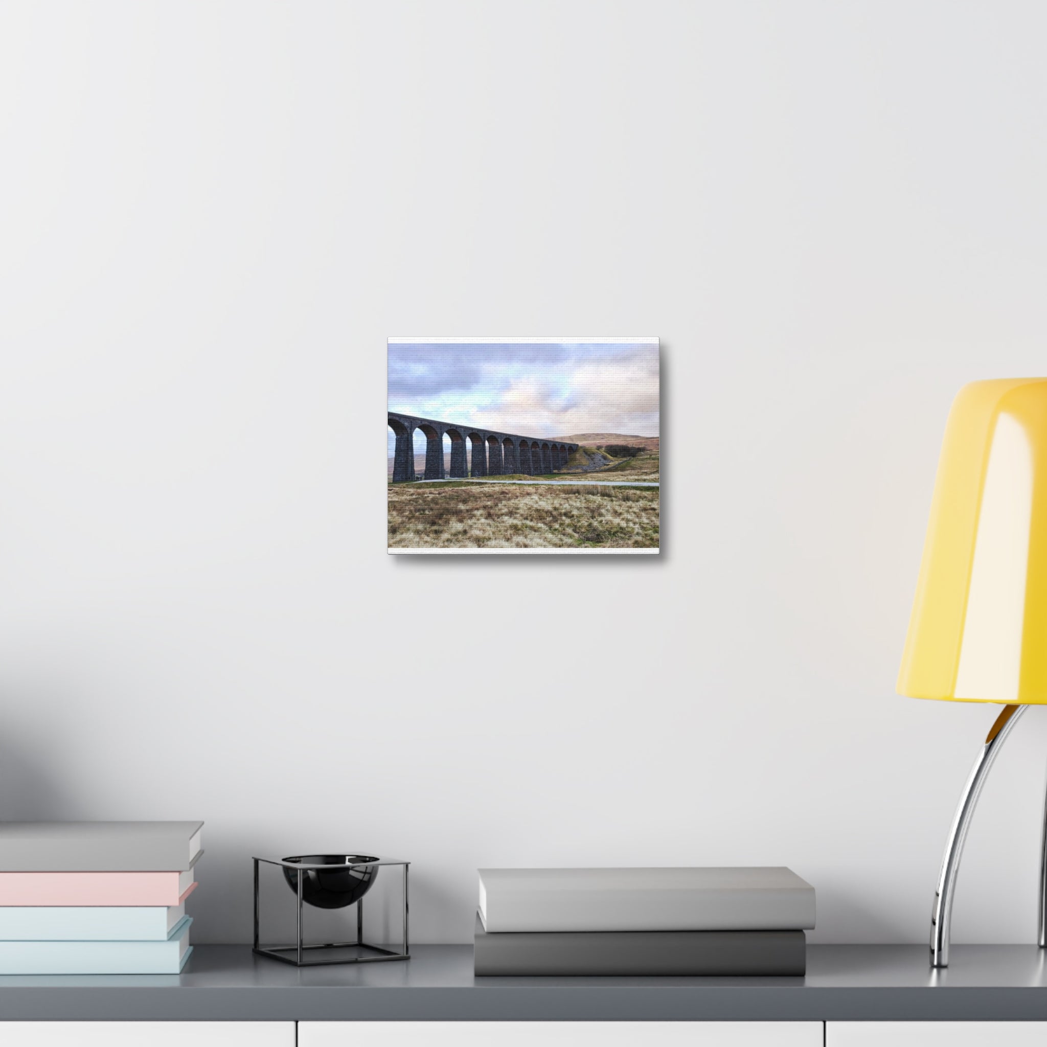 Ribblehead Viaduct Landscape Stretched Canvas — Moody English Countryside Wall Art