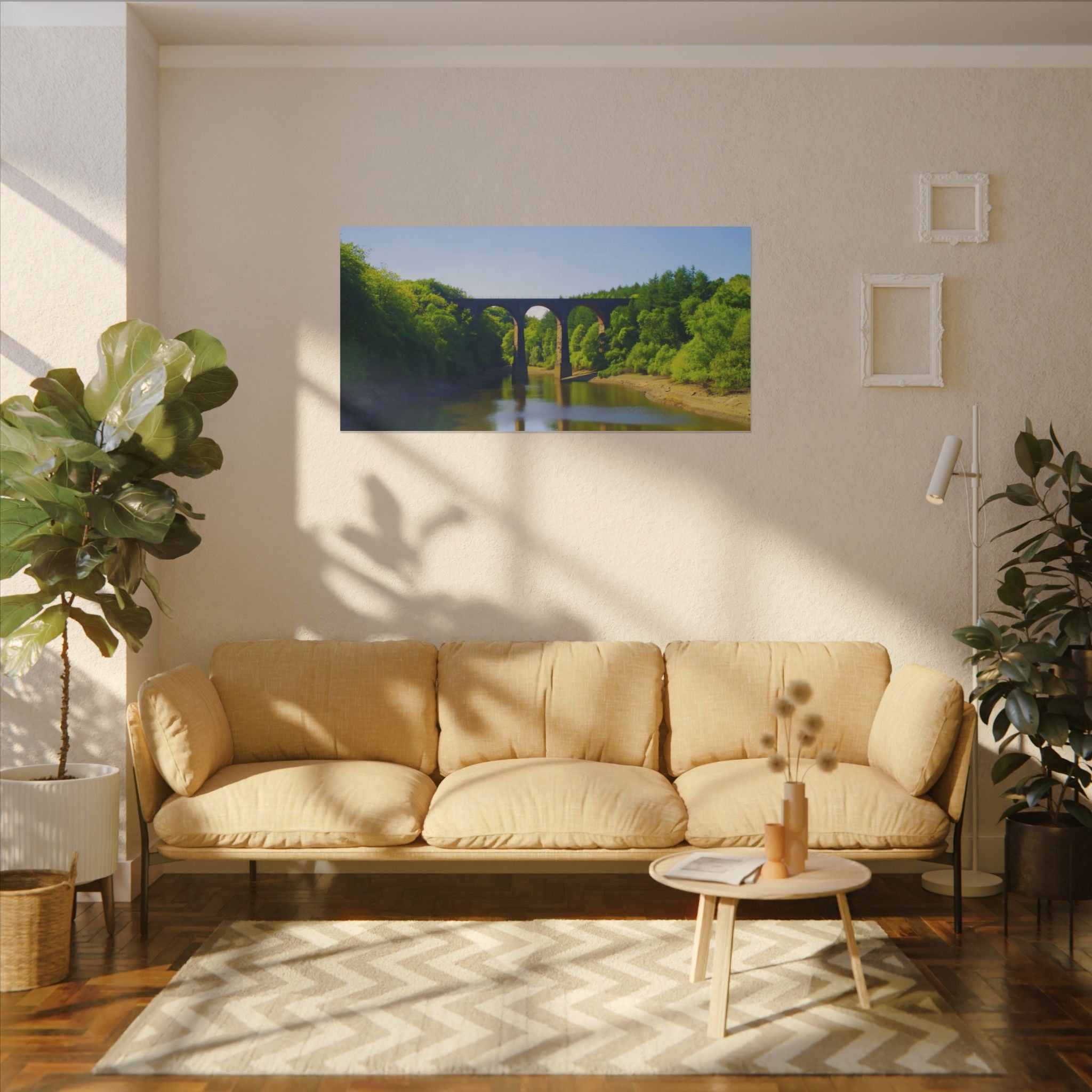 River Viaduct Landscape Canvas Print  Scenic Bridge Wall Art Bradshaw Viaduct Darwen