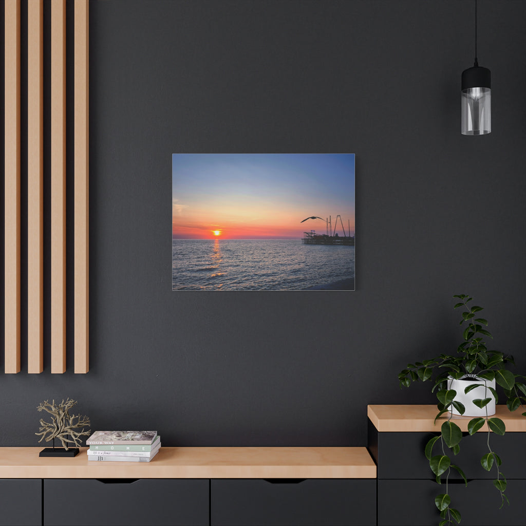 Sunset Seagull Canvas