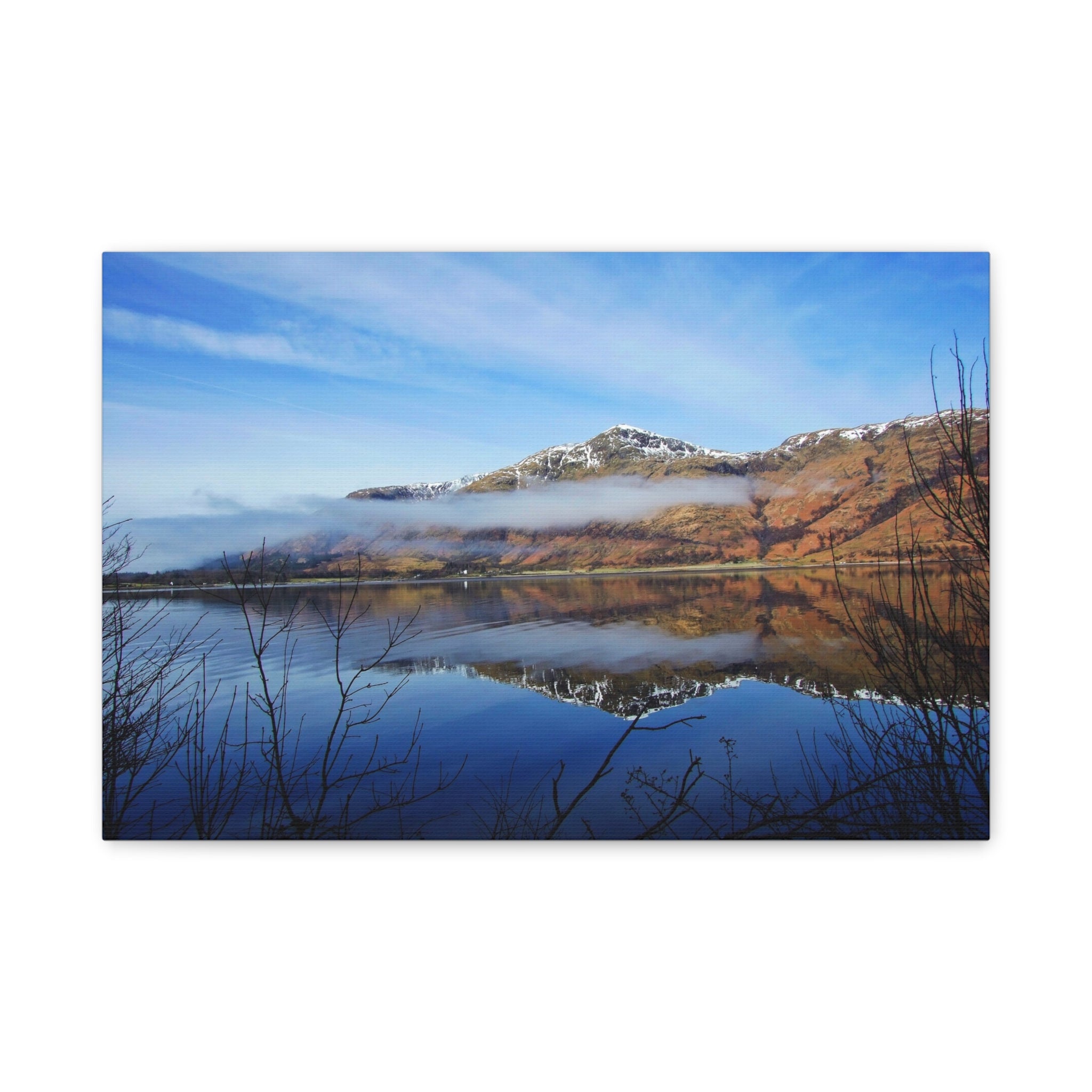 Mountain Lake Reflection Canvas Print — Scenic Landscape Wall Art