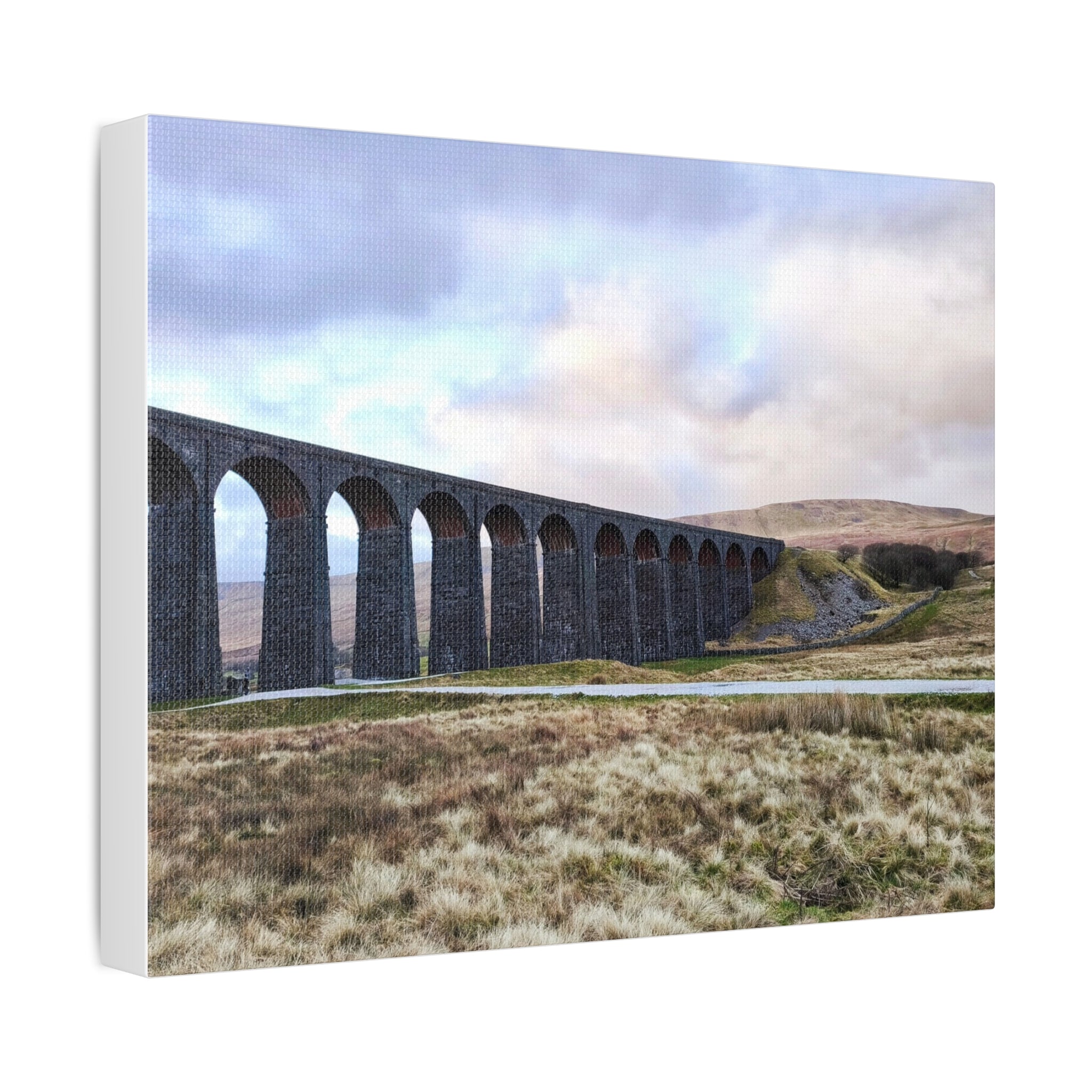 Ribblehead Viaduct Landscape Stretched Canvas — Moody English Countryside Wall Art