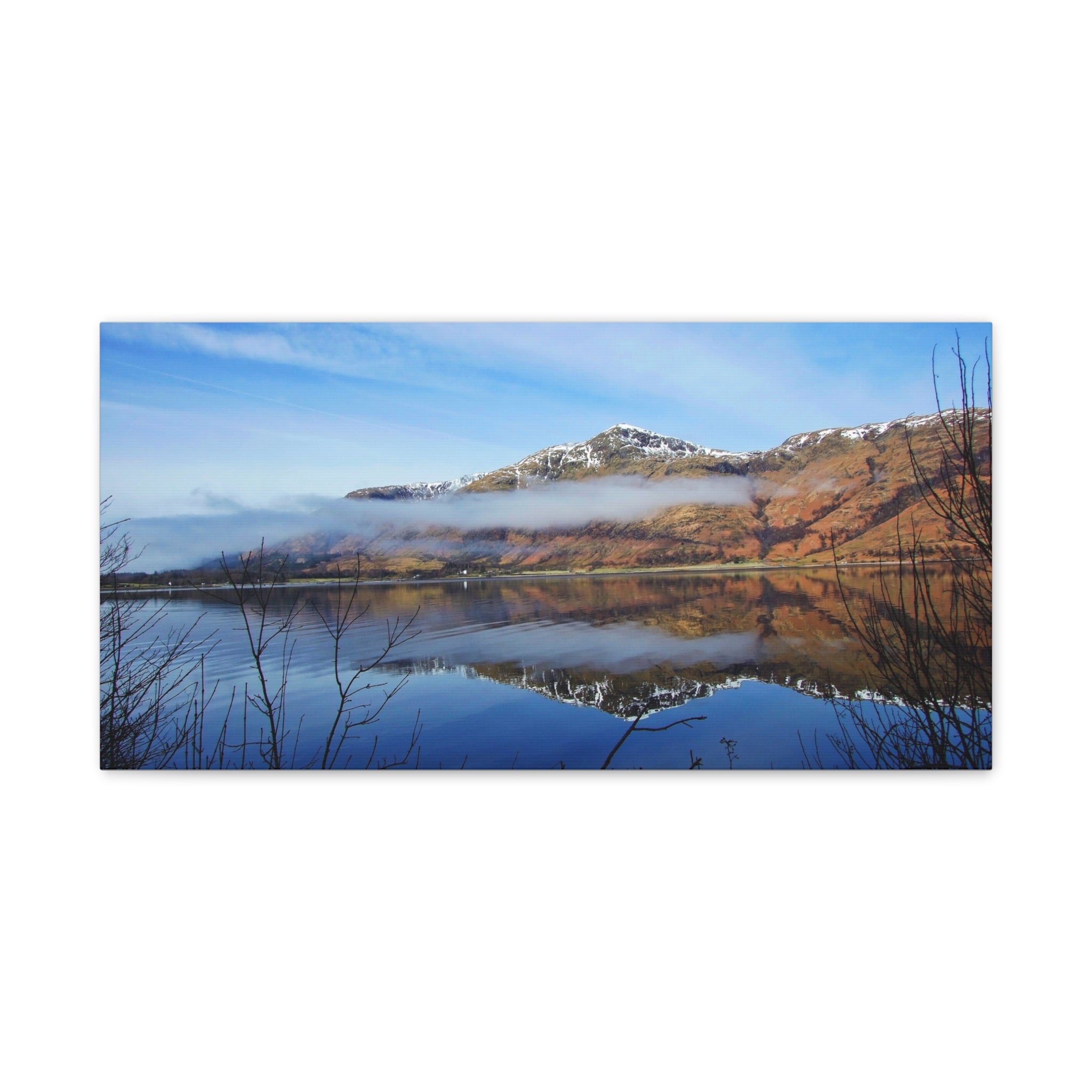 Mountain Lake Reflection Canvas Print — Scenic Landscape Wall Art