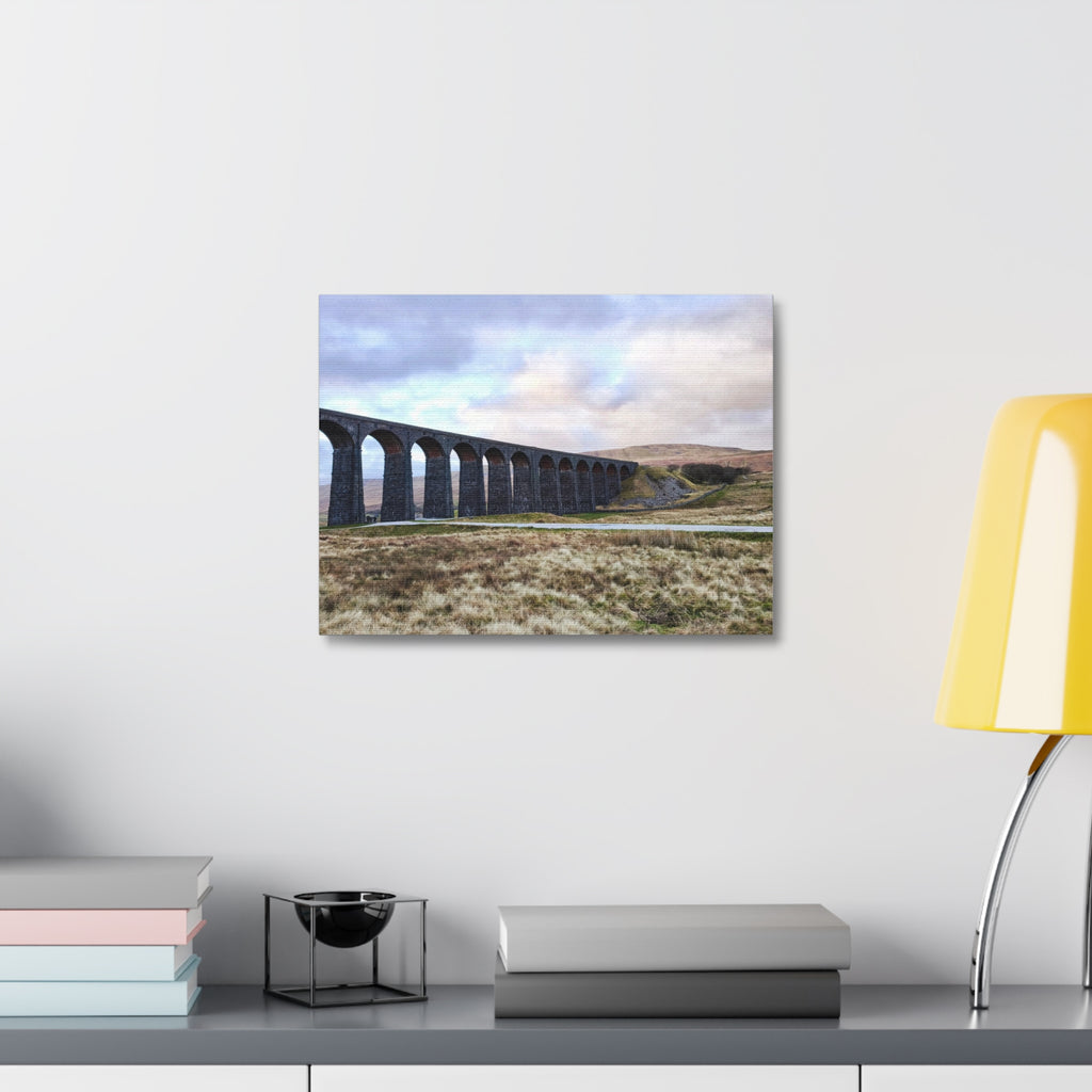 Ribblehead Viaduct Landscape Stretched Canvas — Moody English Countryside Wall Art