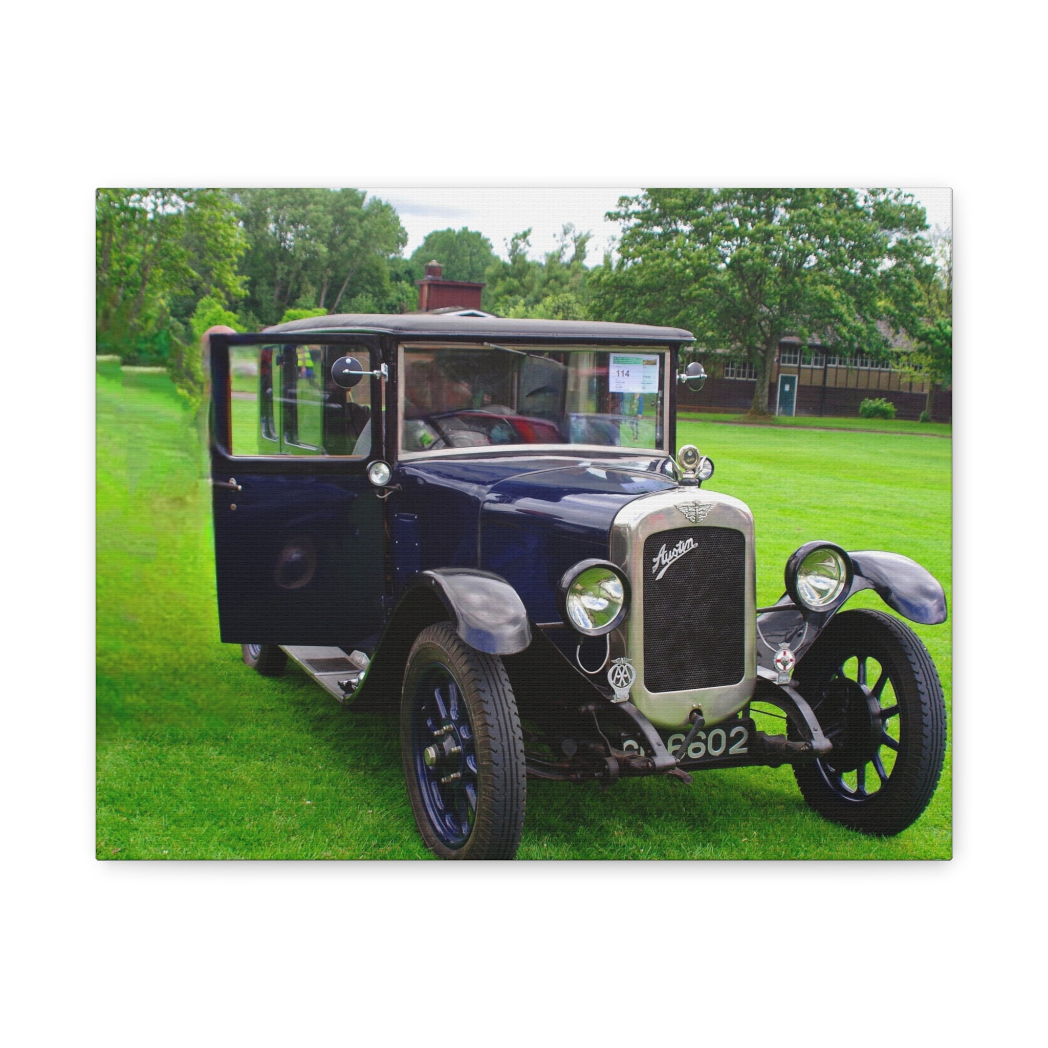 Vintage Austin 1929 Heavy Windsor Car Matte Canvas Print Classic Antique Automobile Wall Art