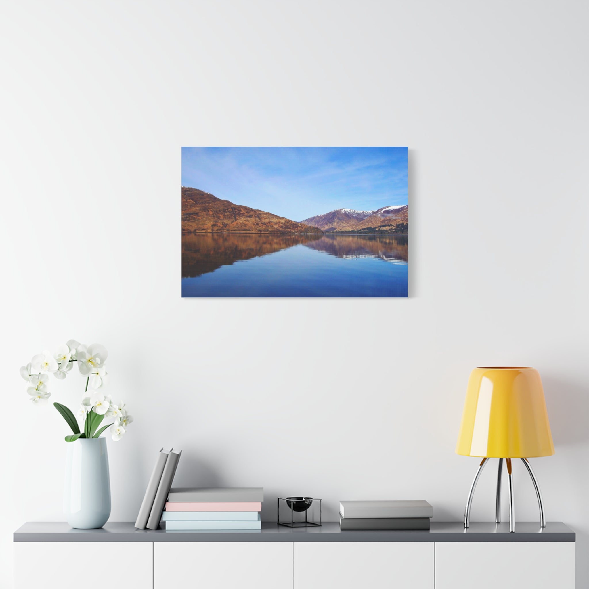 Lake Reflection Canvas Print Tranquil Mountain Landscape Wall Art