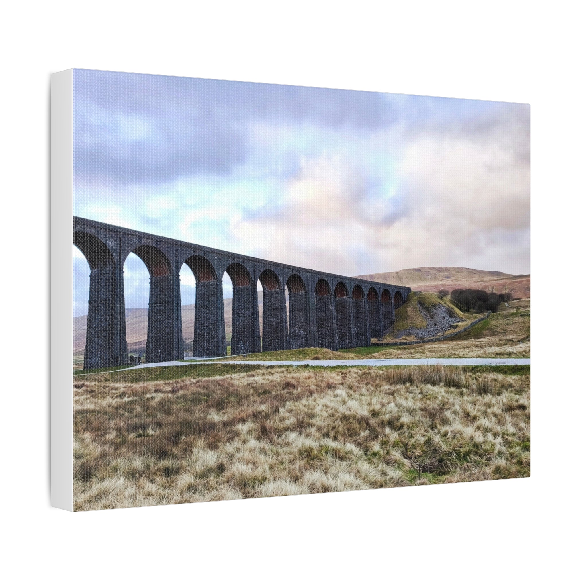 Ribblehead Viaduct Landscape Stretched Canvas — Moody English Countryside Wall Art