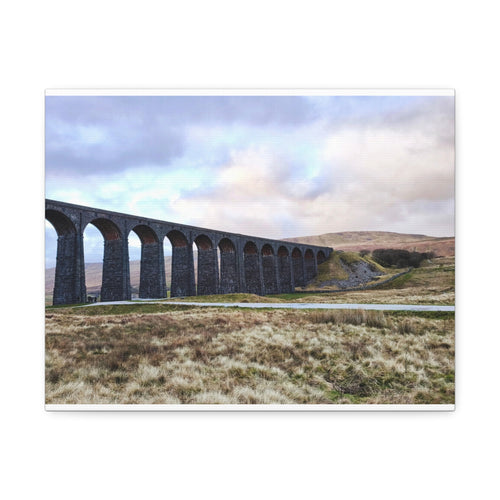 Ribblehead Viaduct Landscape Stretched Canvas — Moody English Countryside Wall Art