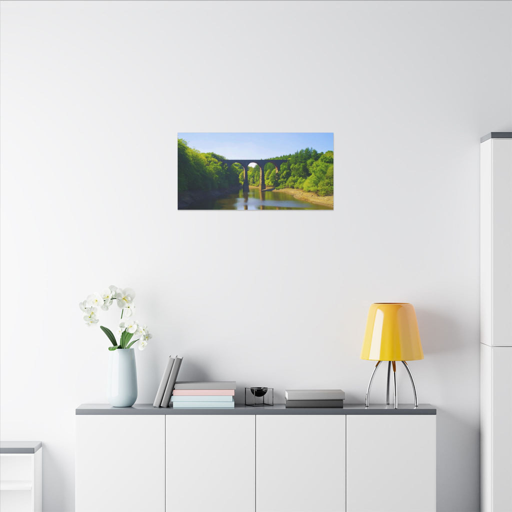 River Viaduct Landscape Canvas Print  Scenic Bridge Wall Art Bradshaw Viaduct Darwen