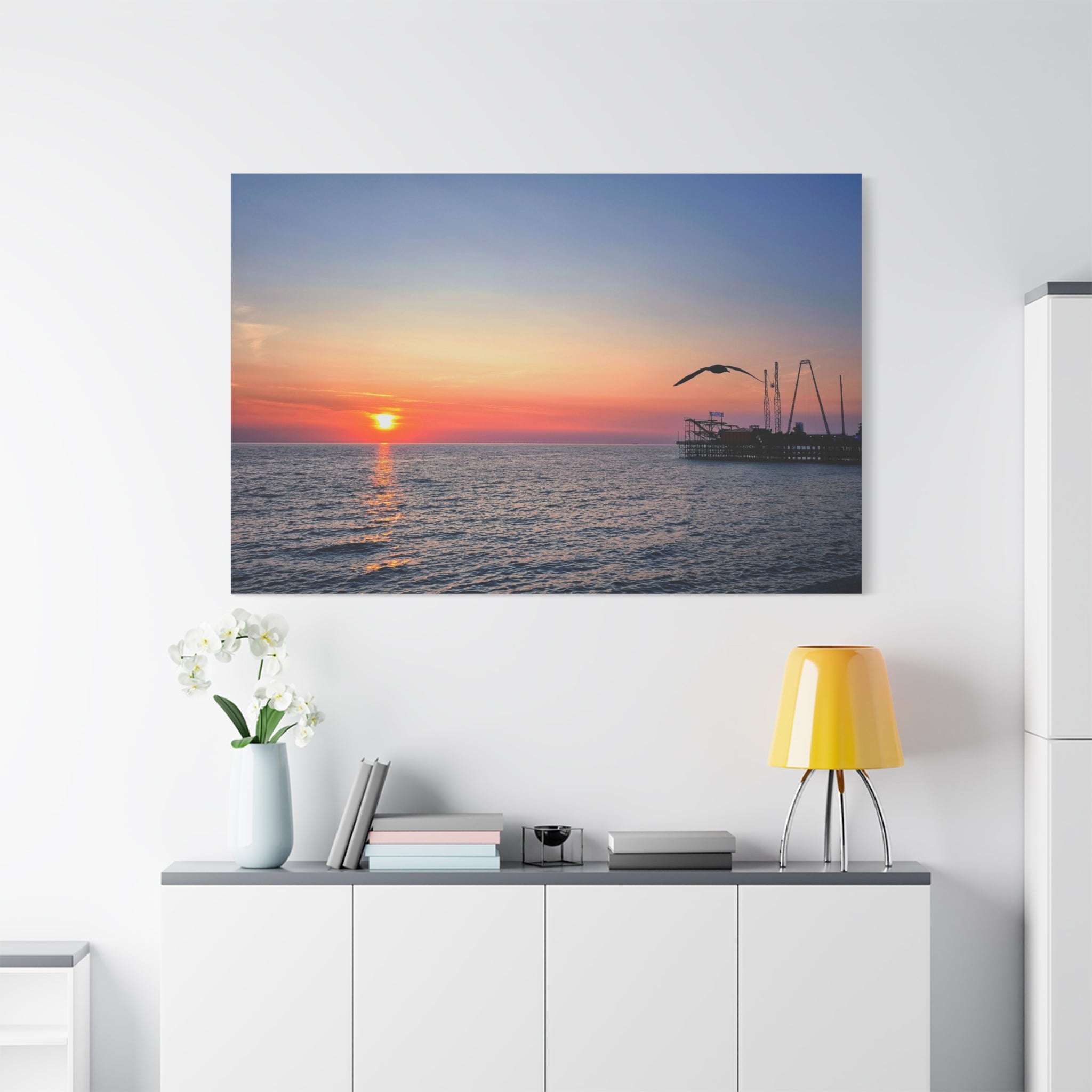 Sunset Seagull Canvas