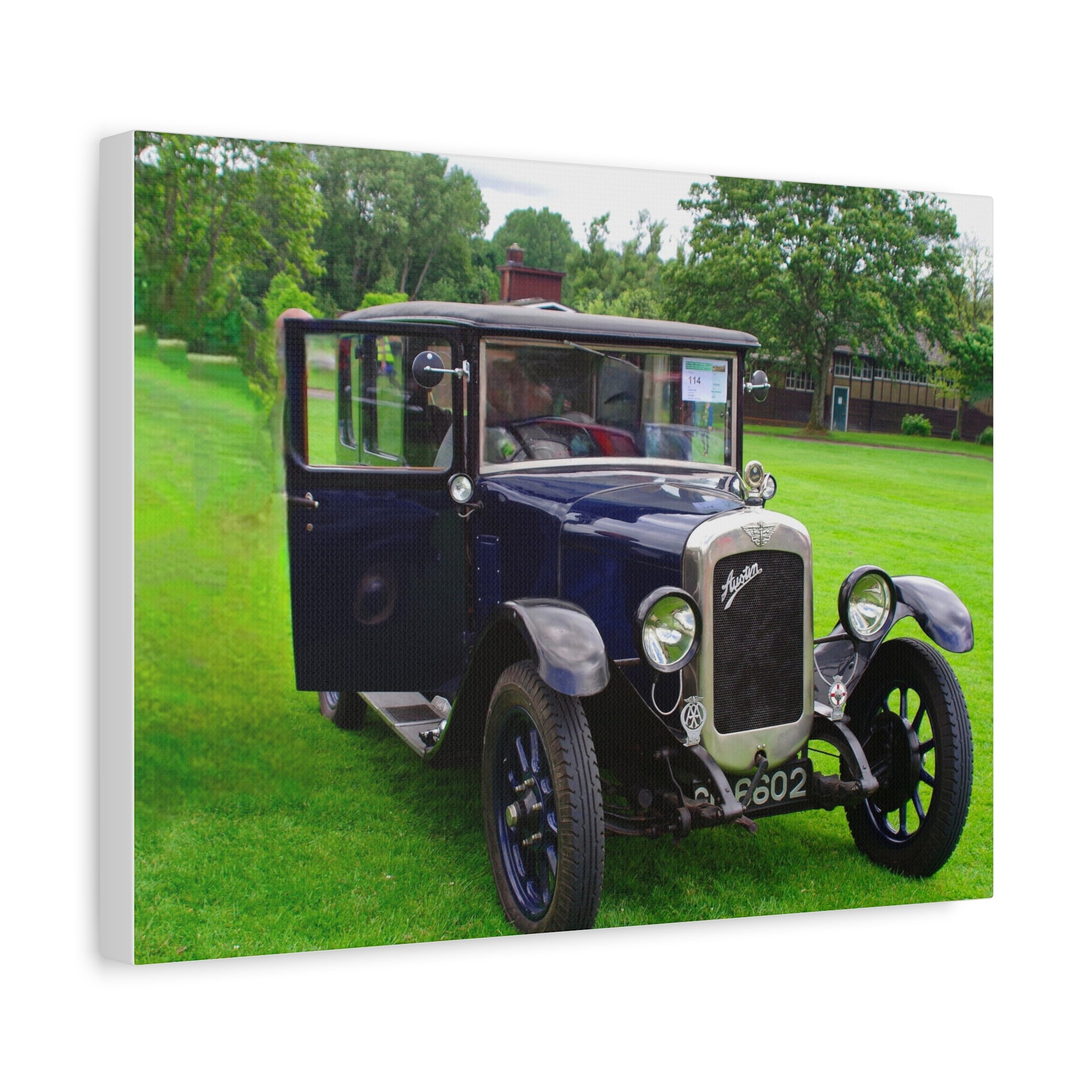Vintage Austin 1929 Heavy Windsor Car Matte Canvas Print Classic Antique Automobile Wall Art