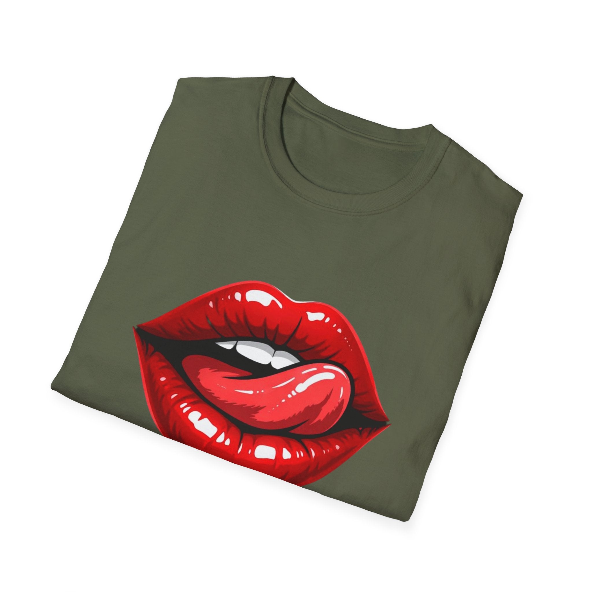 Graphic Tee  Red Lip Graphic "Less Talk More Action"