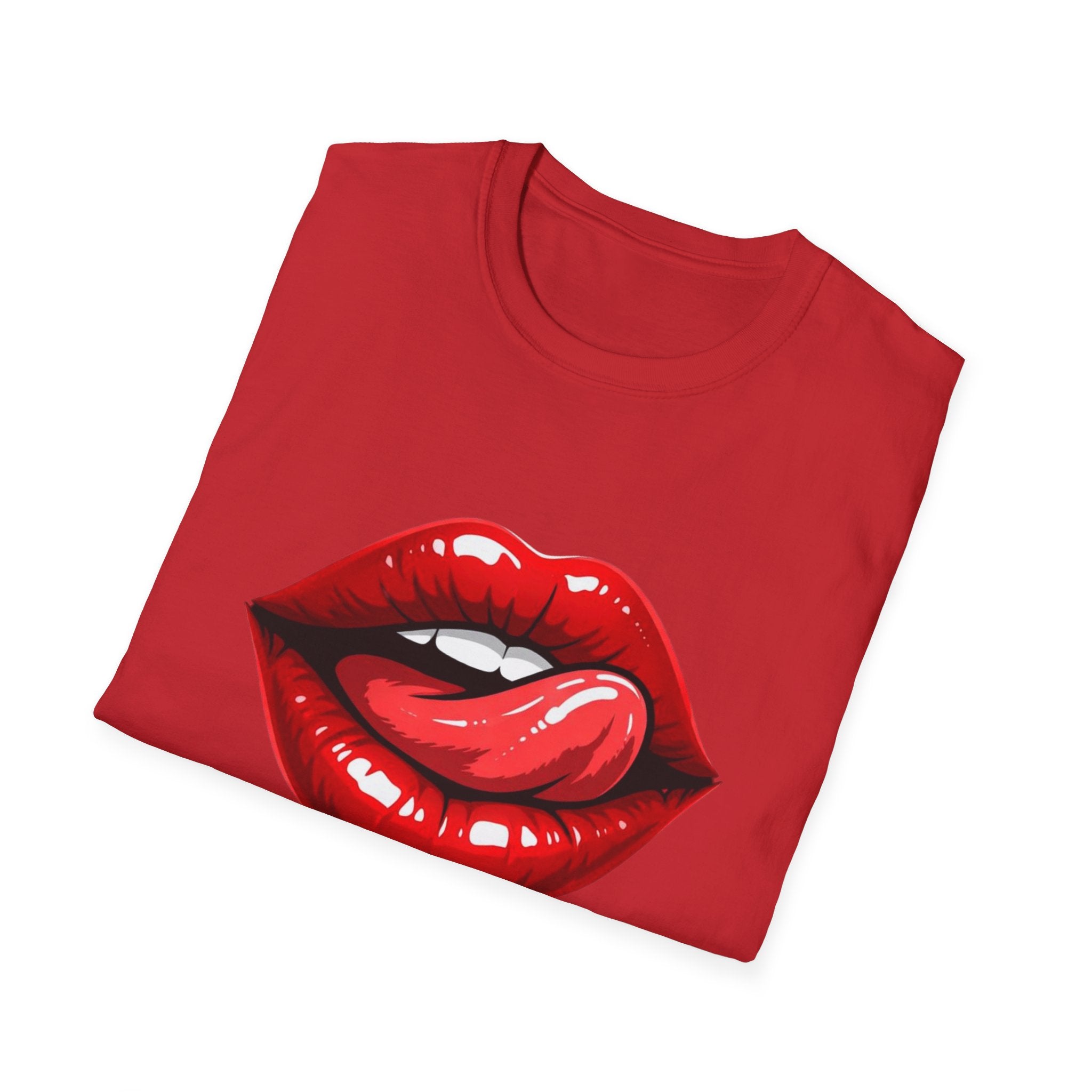 Graphic Tee  Red Lip Graphic "Less Talk More Action"