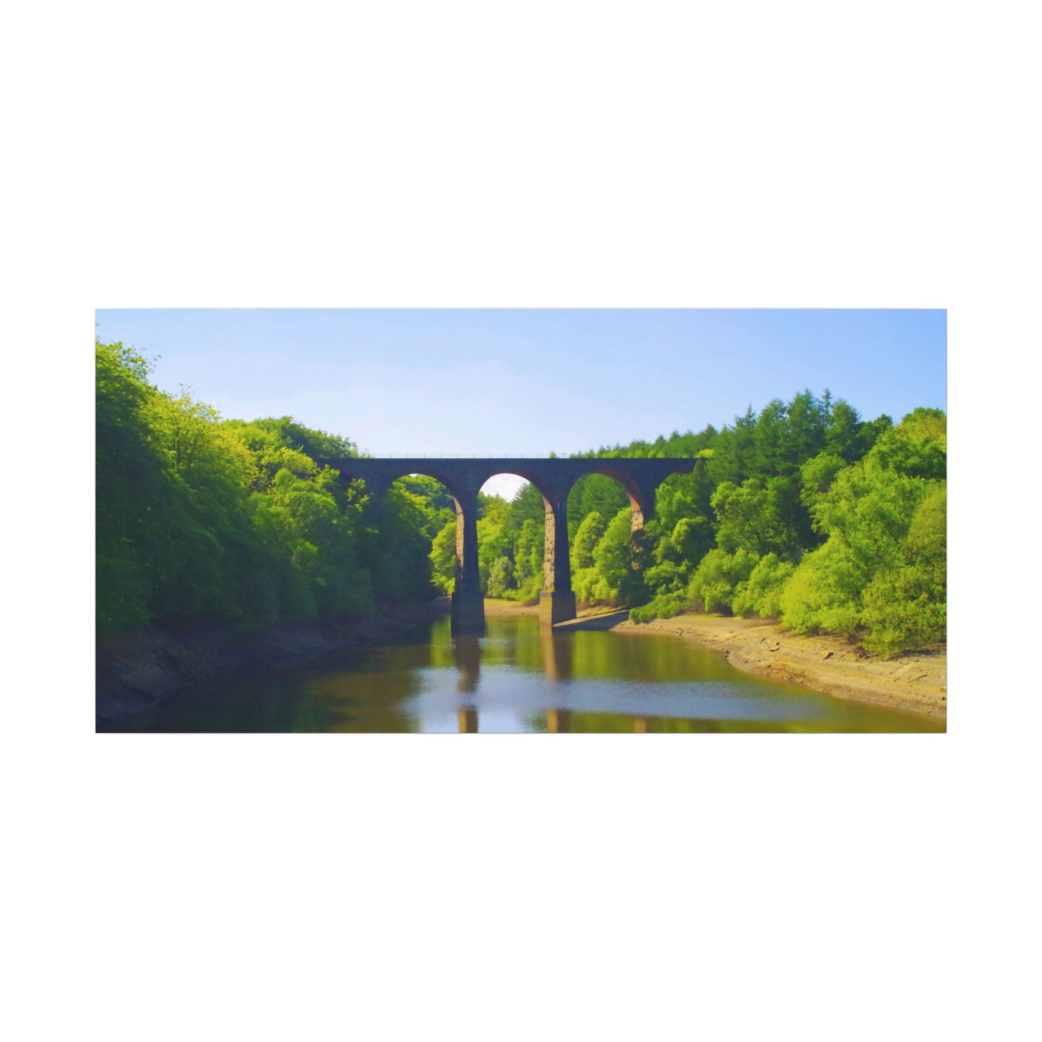 River Viaduct Landscape Canvas Print  Scenic Bridge Wall Art Bradshaw Viaduct Darwen