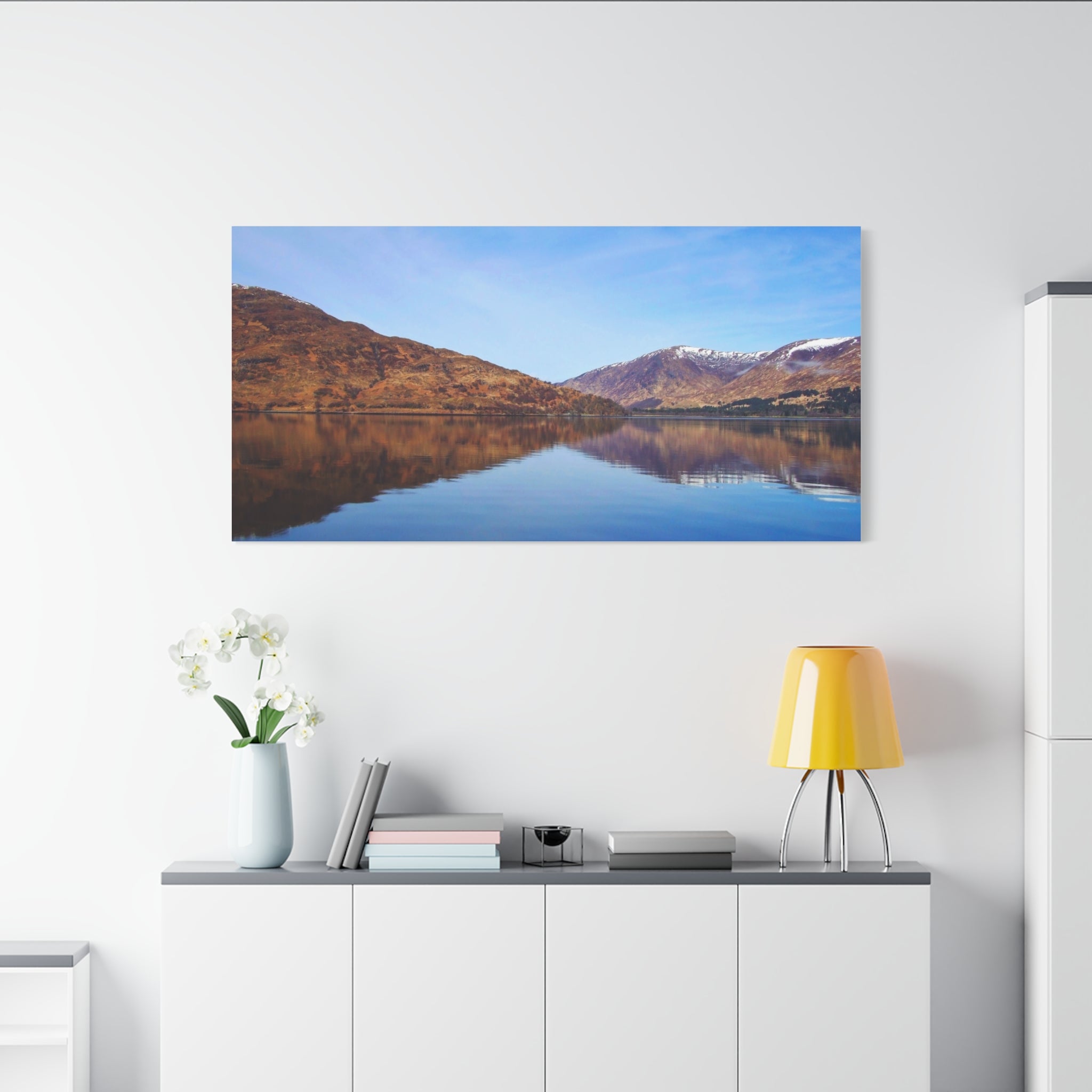 Lake Reflection Canvas Print Tranquil Mountain Landscape Wall Art