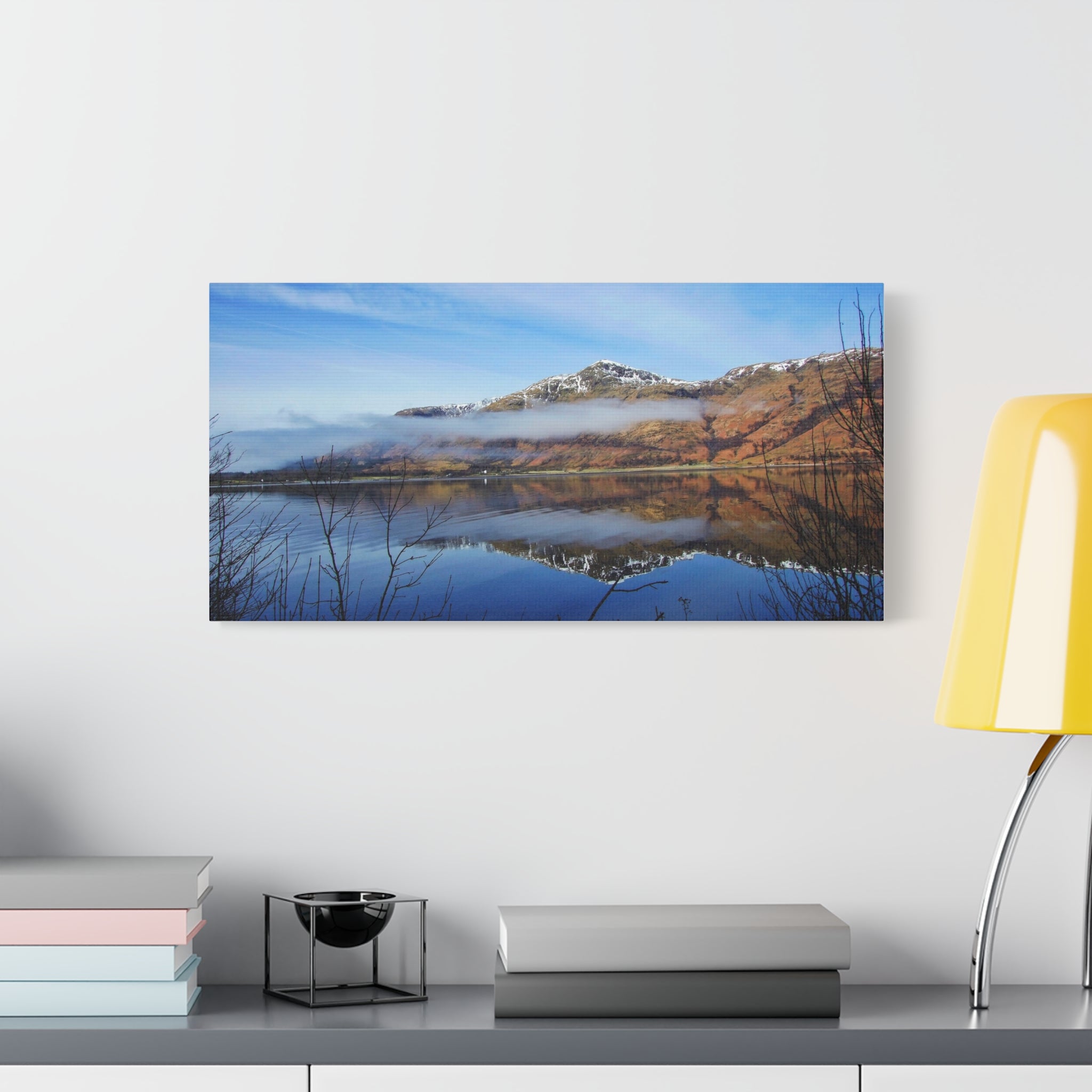 Mountain Lake Reflection Canvas Print — Scenic Landscape Wall Art
