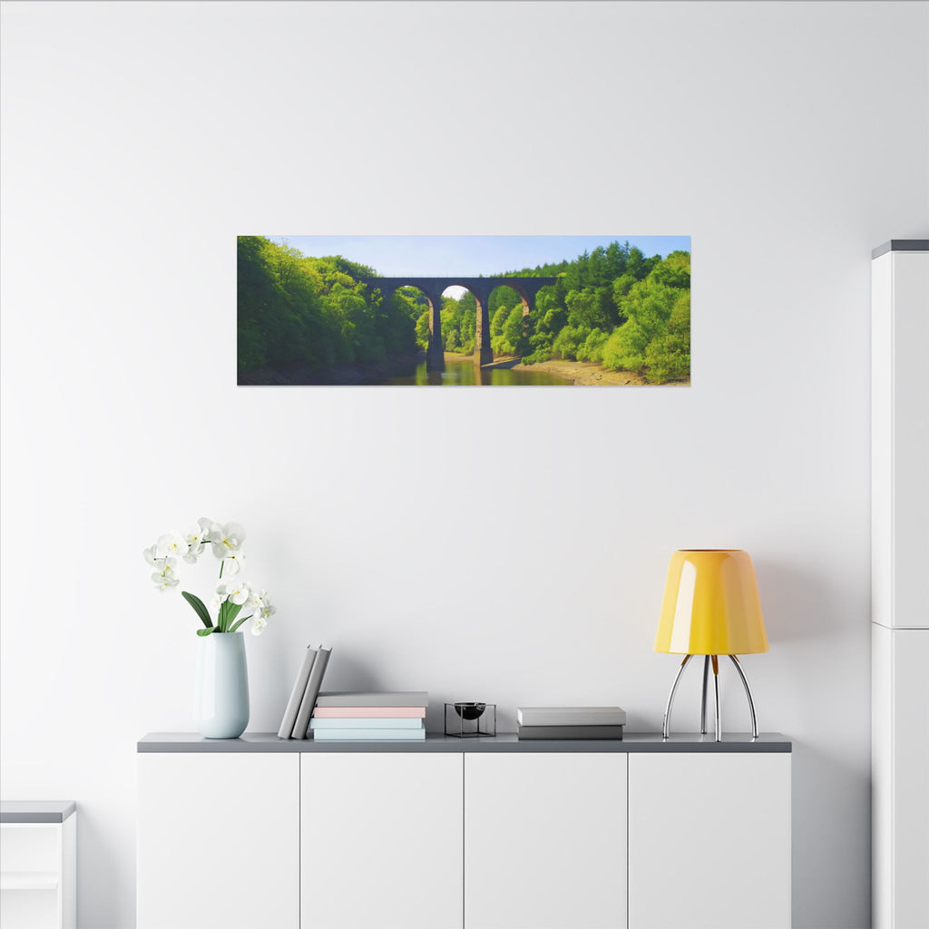 River Viaduct Landscape Canvas Print  Scenic Bridge Wall Art Bradshaw Viaduct Darwen