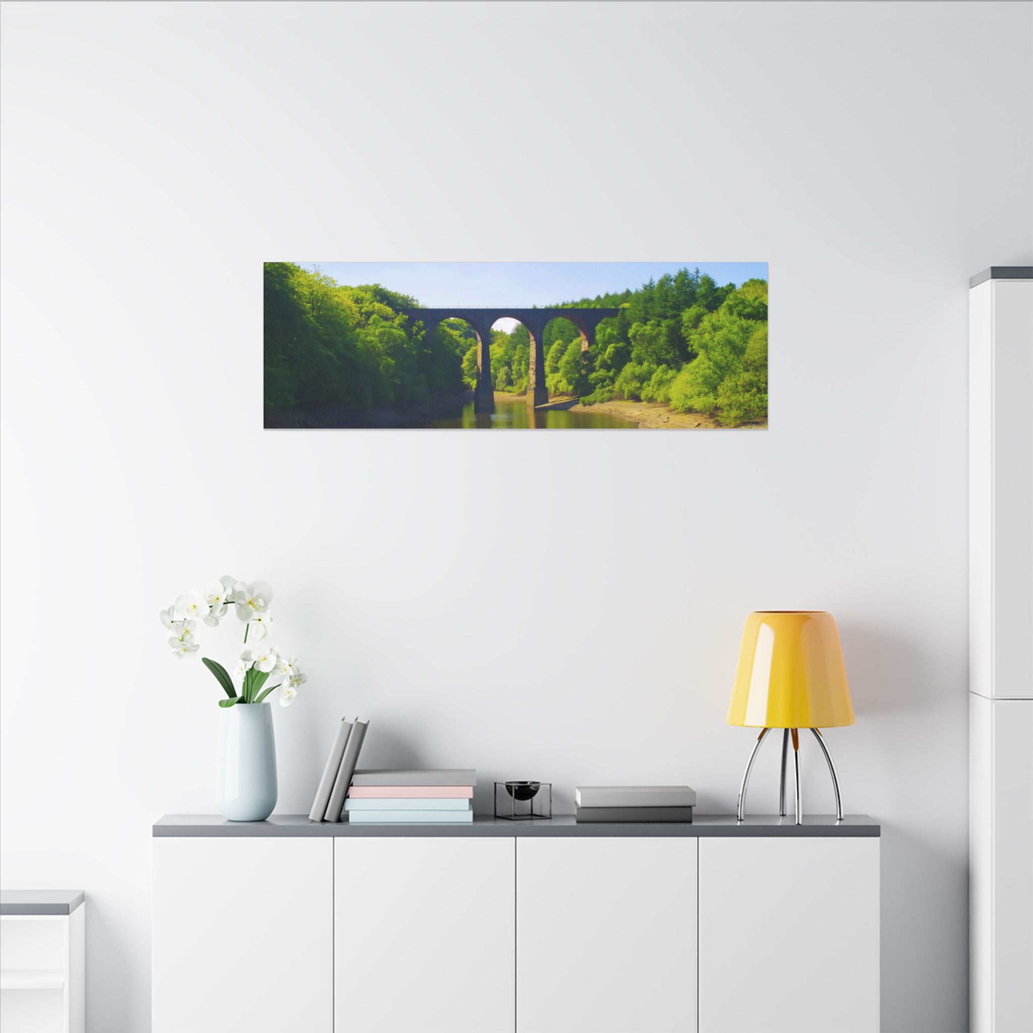River Viaduct Landscape Canvas Print  Scenic Bridge Wall Art Bradshaw Viaduct Darwen