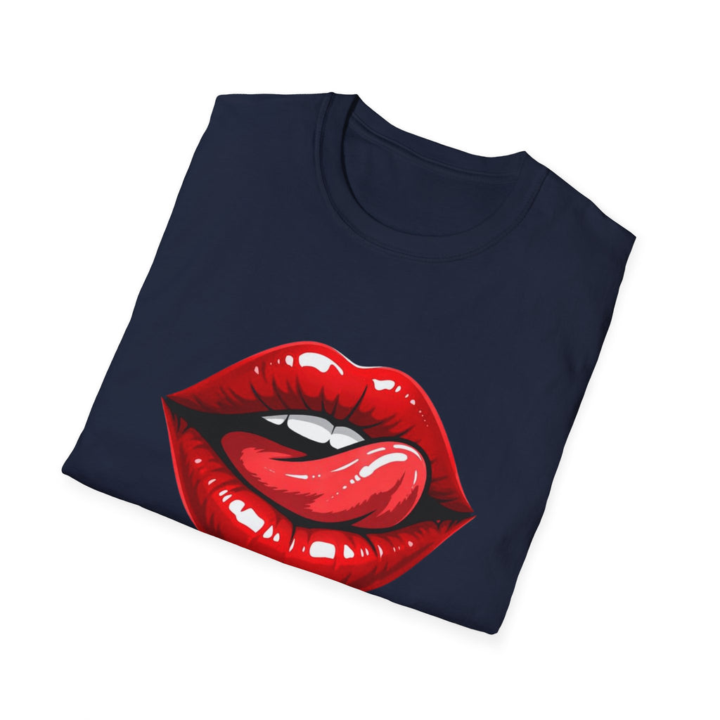 Graphic Tee  Red Lip Graphic "Less Talk More Action"